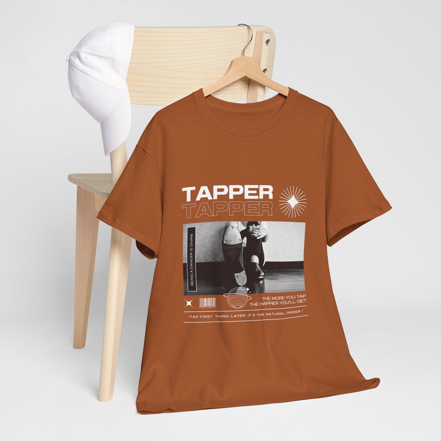 “Tapper” Tap Dance Unisex Heavy Cotton Tee – Streetwear-Inspired Tap Shoes Graphic T-Shirt for Dancers