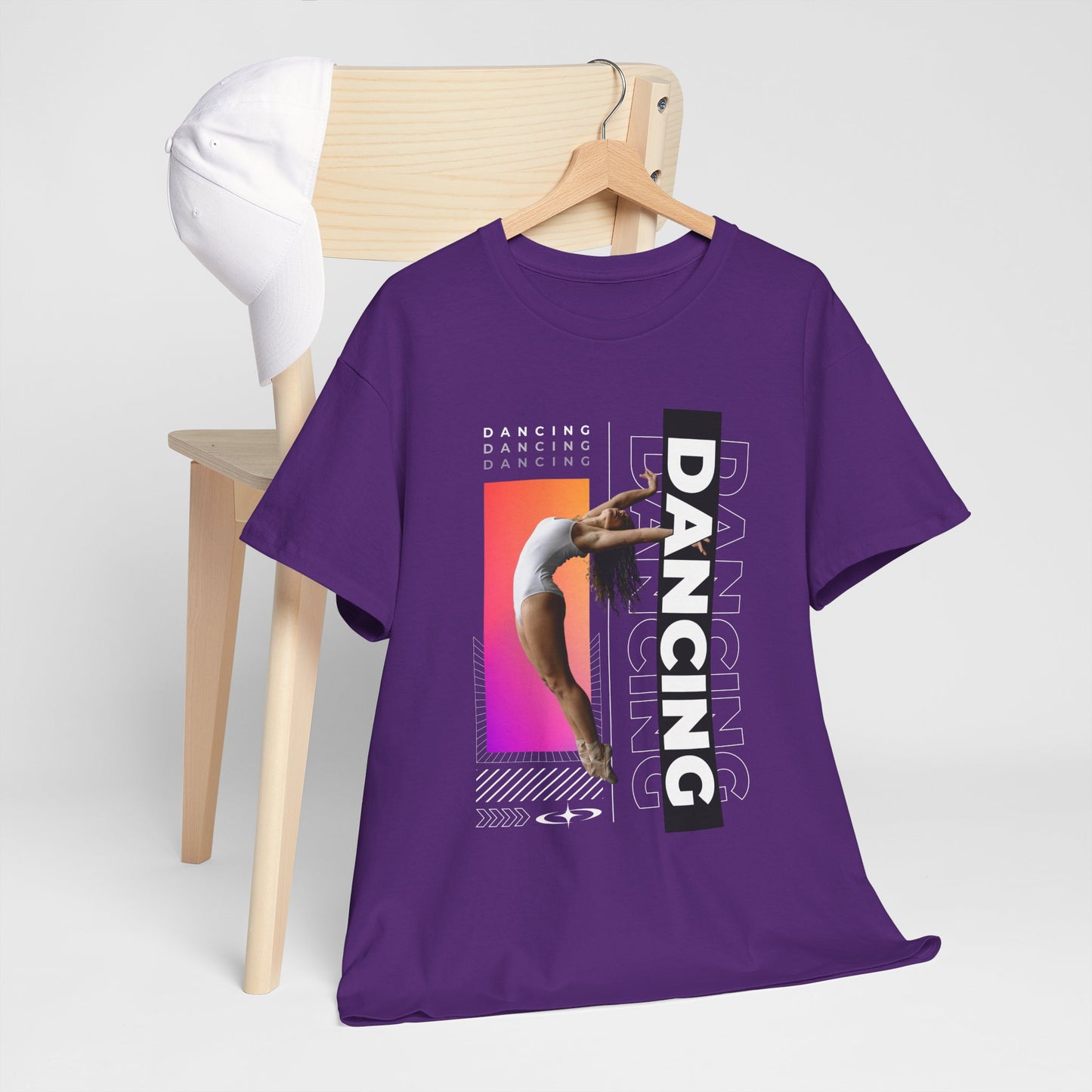 “Dancing” Streetwear-Inspired Female Dancer Unisex Heavy Cotton Tee – Urban Dance Graphic T-Shirt for Performers and Dance Lovers