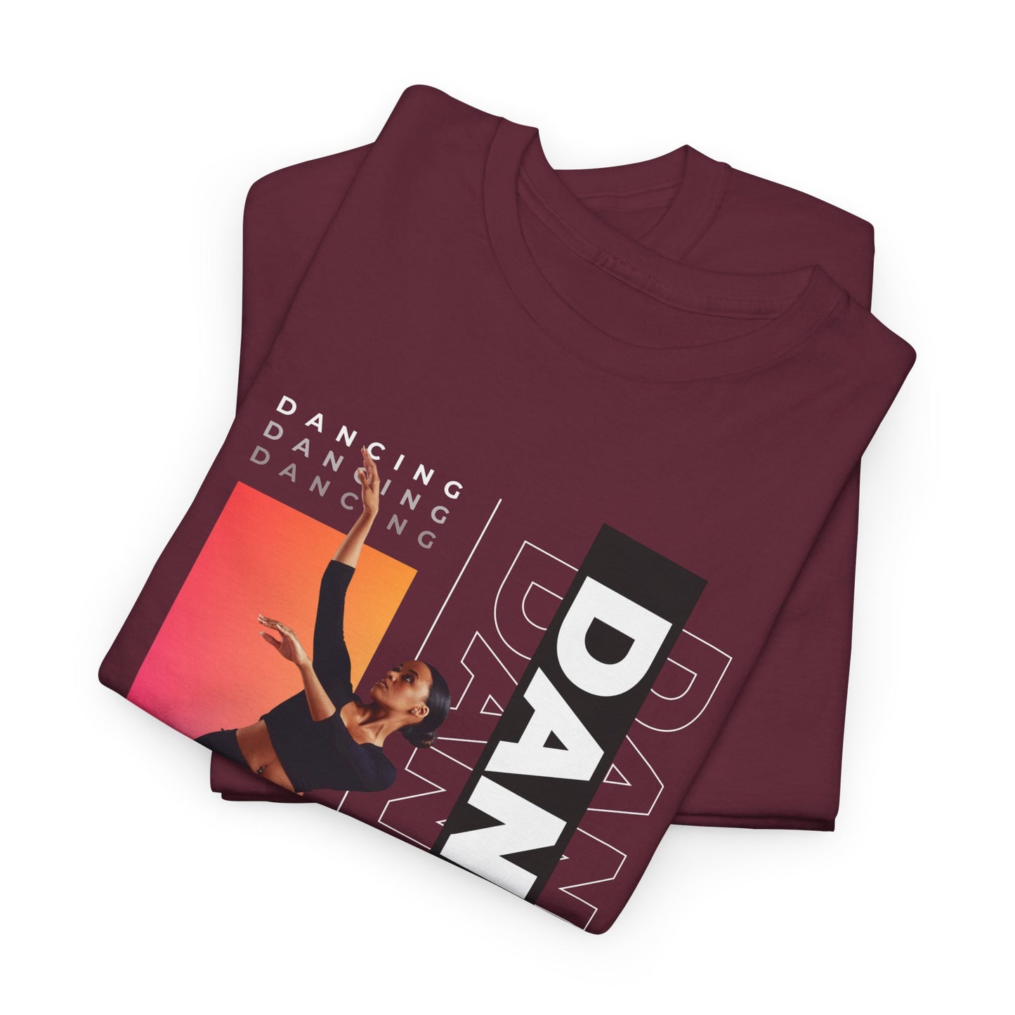 “Dancing” Streetwear-Inspired Female Dancer Unisex Heavy Cotton Tee – Urban Dance Graphic T-Shirt for Performers and Dance Lovers