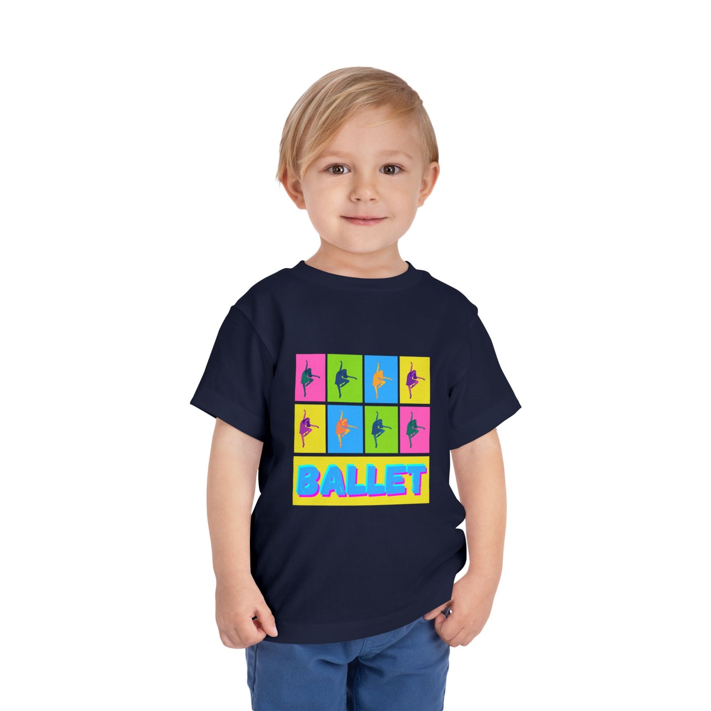 “Ballet" Toddler Short Sleeve T-Shirt – Pop Art Inspired Dance Graphic Tee for Kids