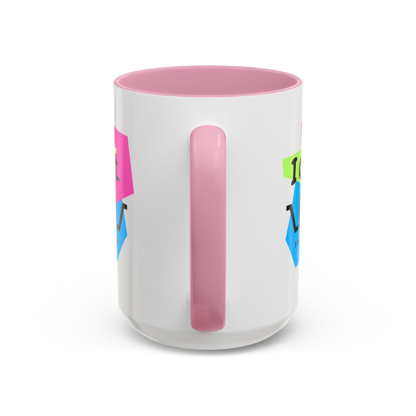 “I Can’t. I Have Dance Mug.” with Colored Handles – Bold 80s Retro Dance Graphic Coffee Cup