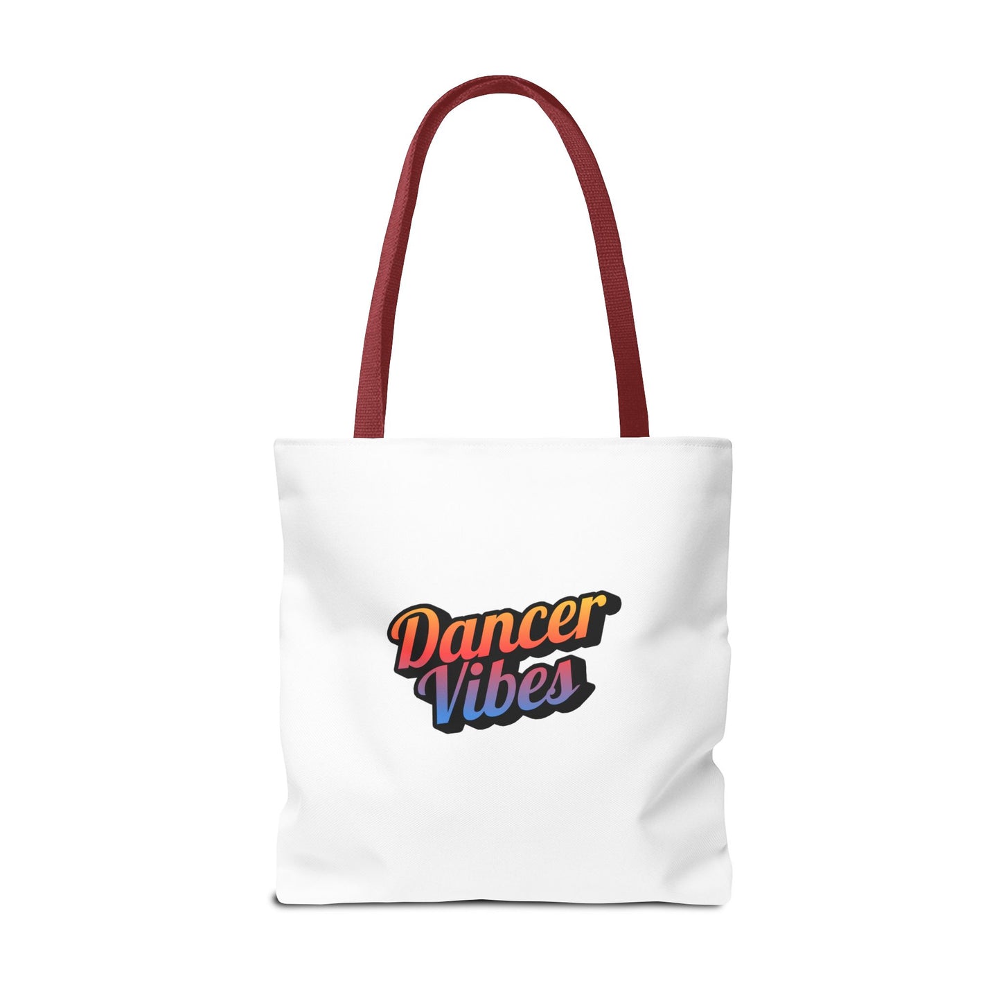 "Dancer Vibes" Canvas Tote Bag – Bold Dance-Themed Text Graphic Bag for Dancers, Students & Everyday Use