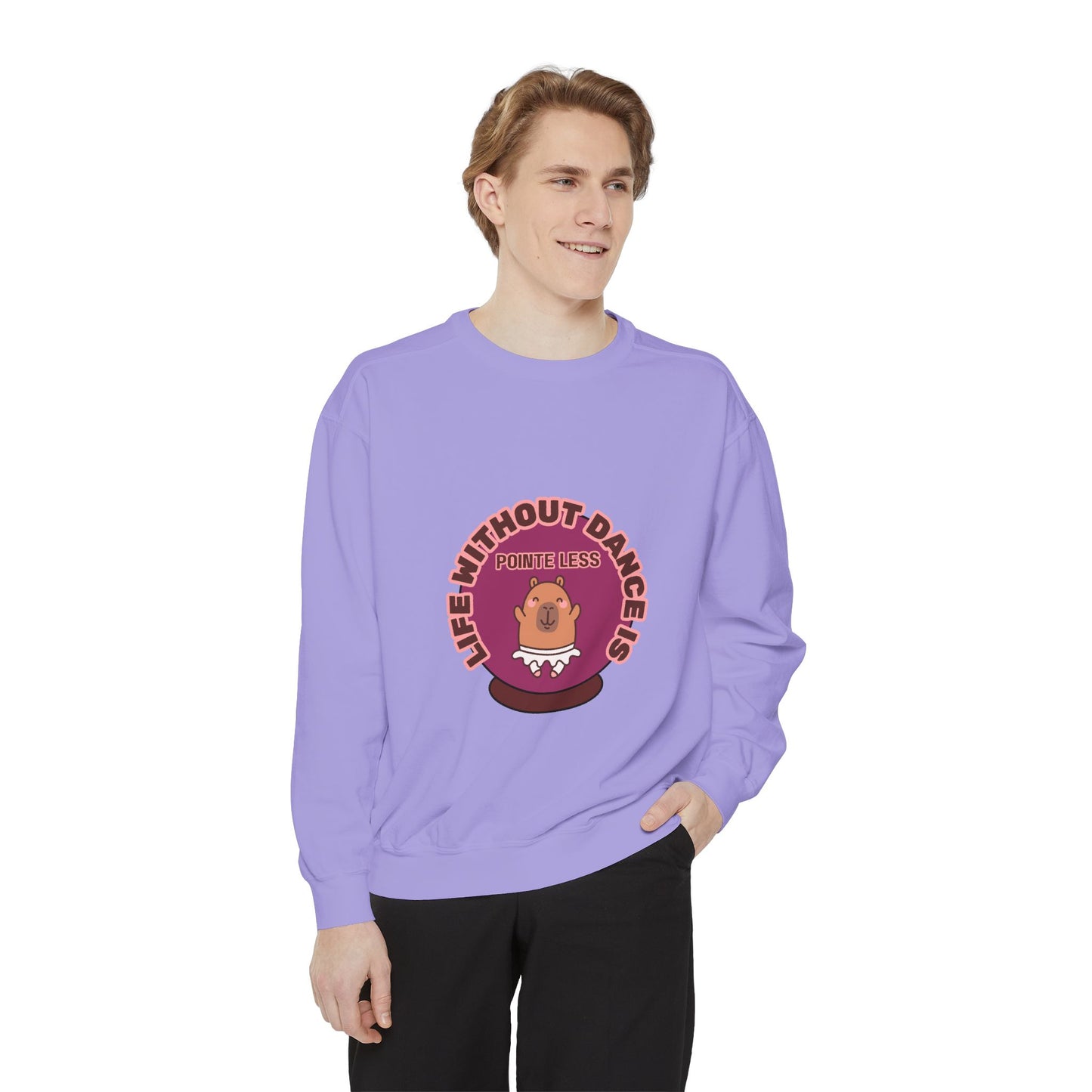 "Life Without Dance Is Pointeless" Unisex Lightweight Crewneck Sweatshirt – Bold Retro Ballet Pun Graphic Pullover for Dancers & Dance Lovers