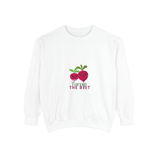 "Turnip the Beet" Unisex Lightweight Crewneck Sweatshirt – Fun Dance Pun Pullover with Cute Pepper Graphic for Dancers & Music Fans