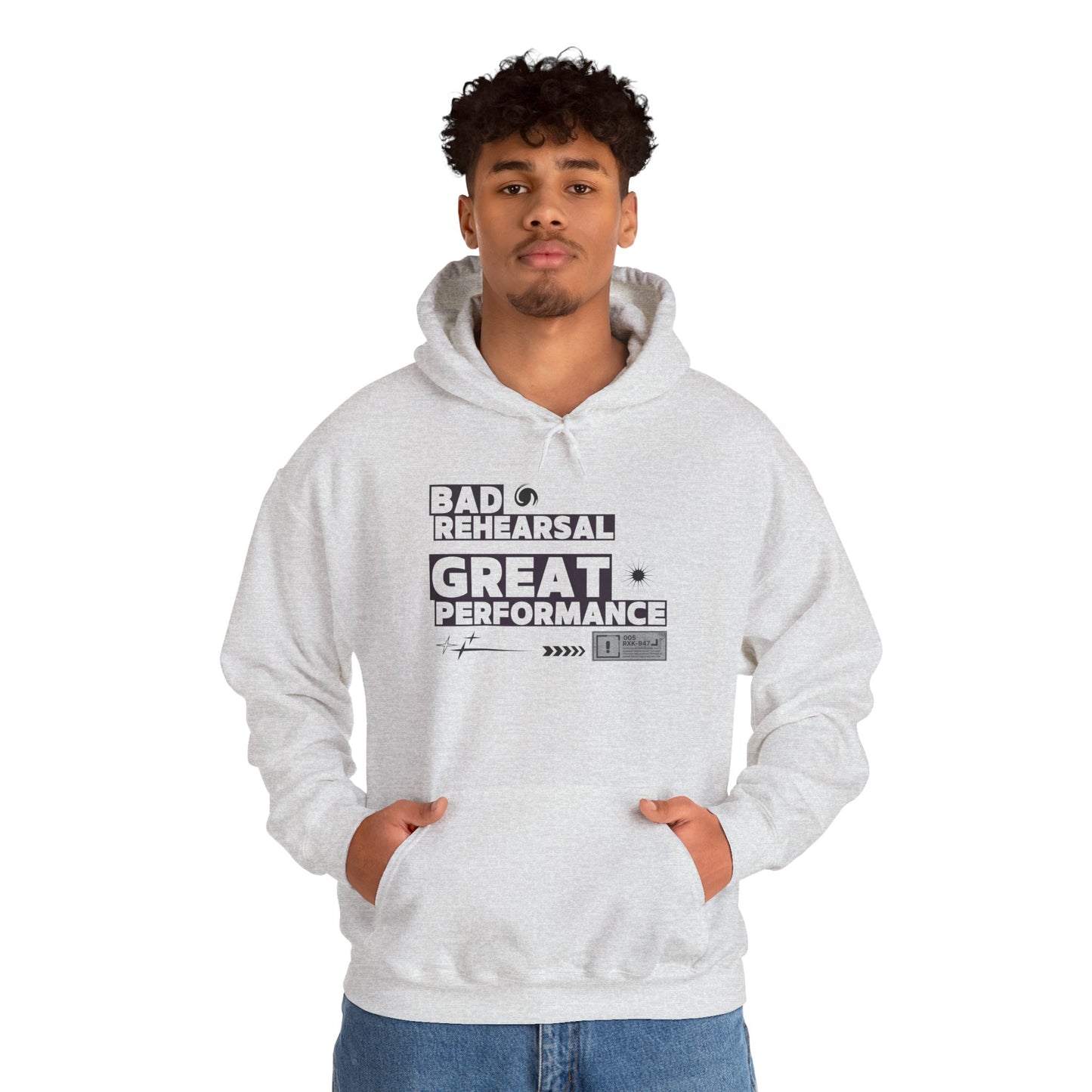 "Bad Rehearsal, Great Performance" Dance Hoodie – Unisex Heavy Blend™ Hooded Sweatshirt with Streetwear-Inspired Graphic for Performers
