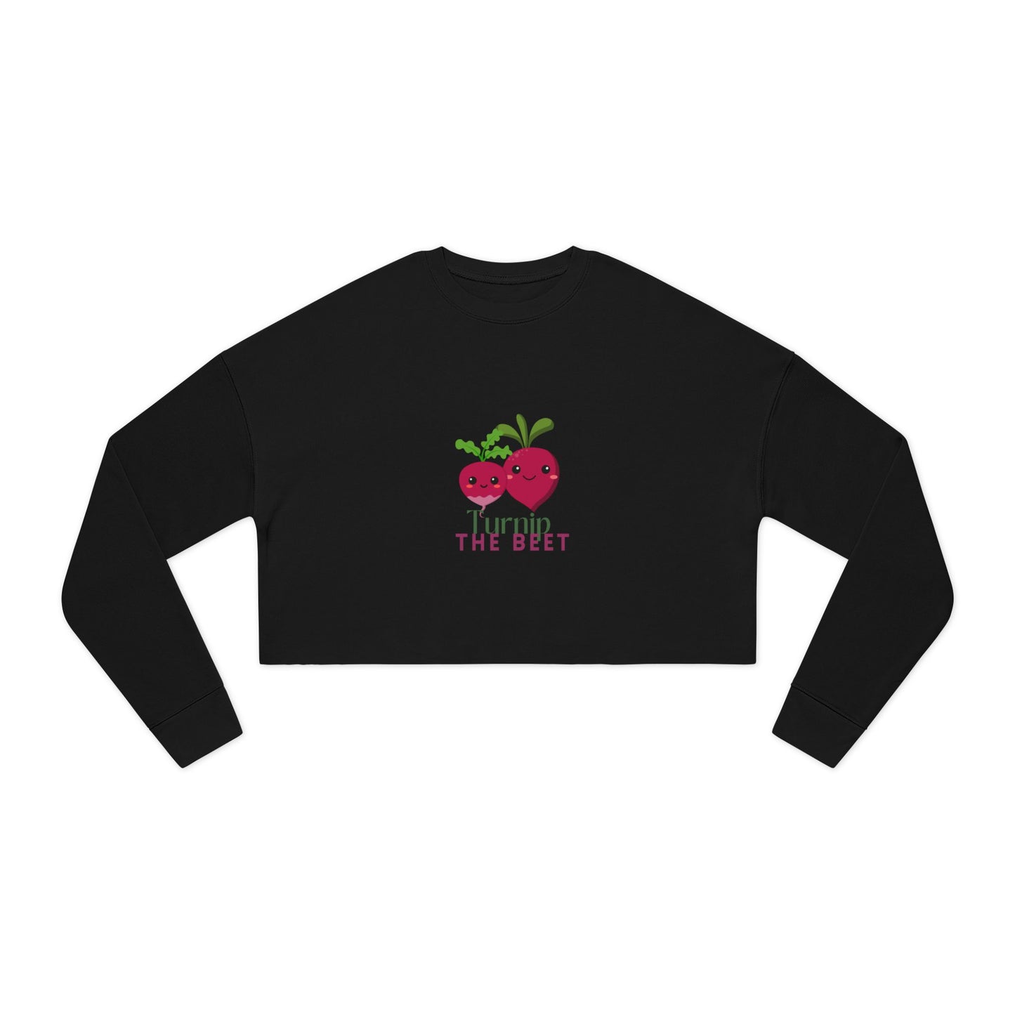 "Turnip the Beet" Women’s Cropped Dance Sweatshirt – Cute Veggie Graphic | Funny Dance Pun Apparel for Dancers & Music Lovers