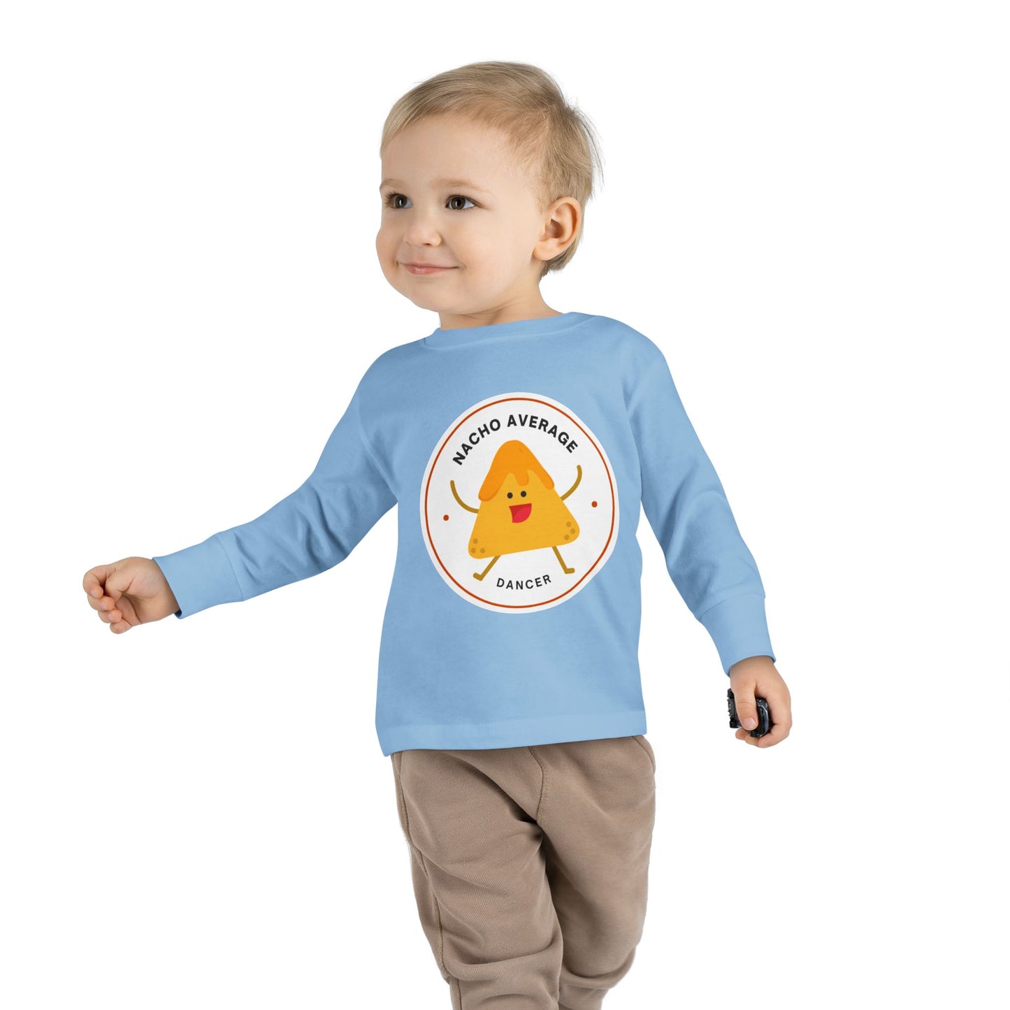 "Nacho Average Dancer" Toddler Dance T-Shirt – Cute Nacho Graphic Long Sleeve Tee for Kids