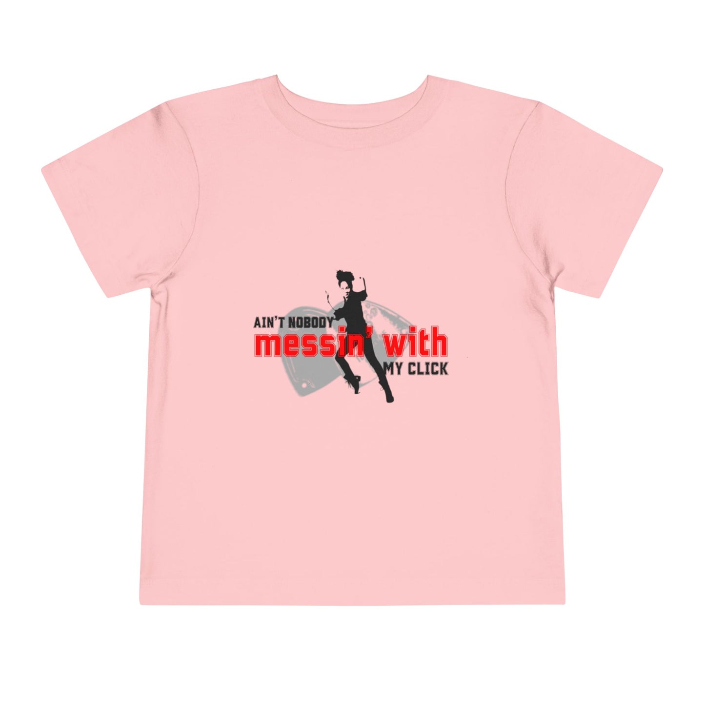“Ain’t Nobody Messin’ With My Click” Toddler Short Sleeve T-Shirt – Tap Dance Graphic Tee with Tap Dancer Design for Kids