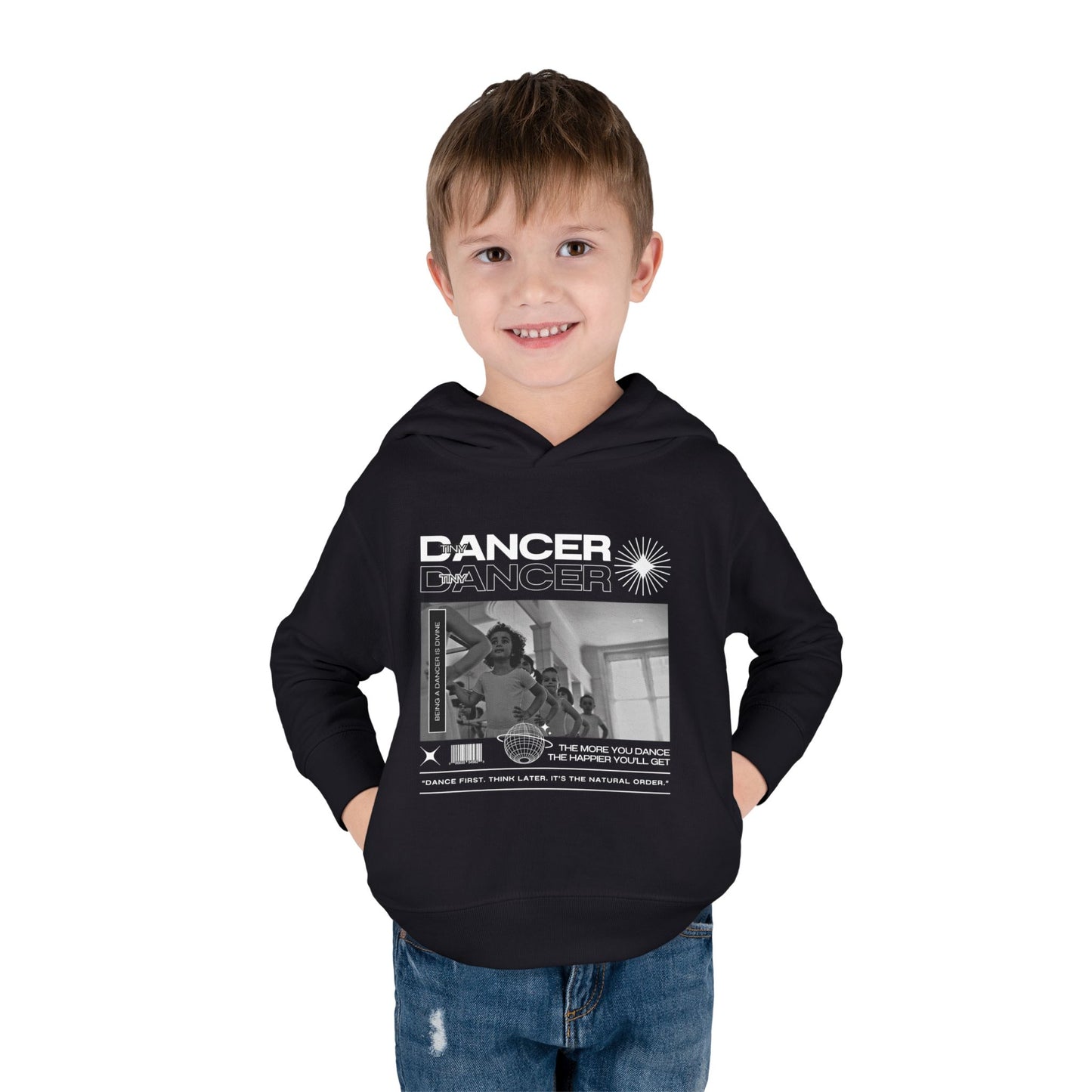 “Tiny Dancer” Toddler Pullover Hoodie – Streetwear-Inspired Ballet Class Graphic Sweatshirt for Kids