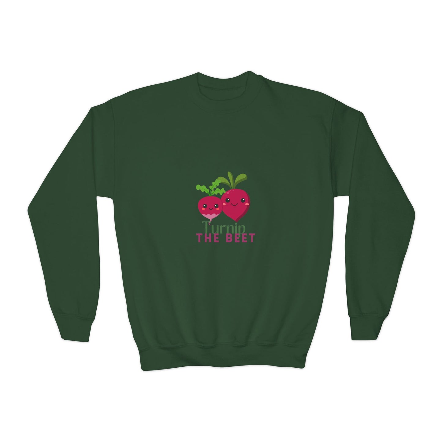 "Turnip the Beet" Youth Crewneck Dance Sweatshirt – Cute Veggie Graphic Pullover for Dancers & Kids 🥕🩰🌈