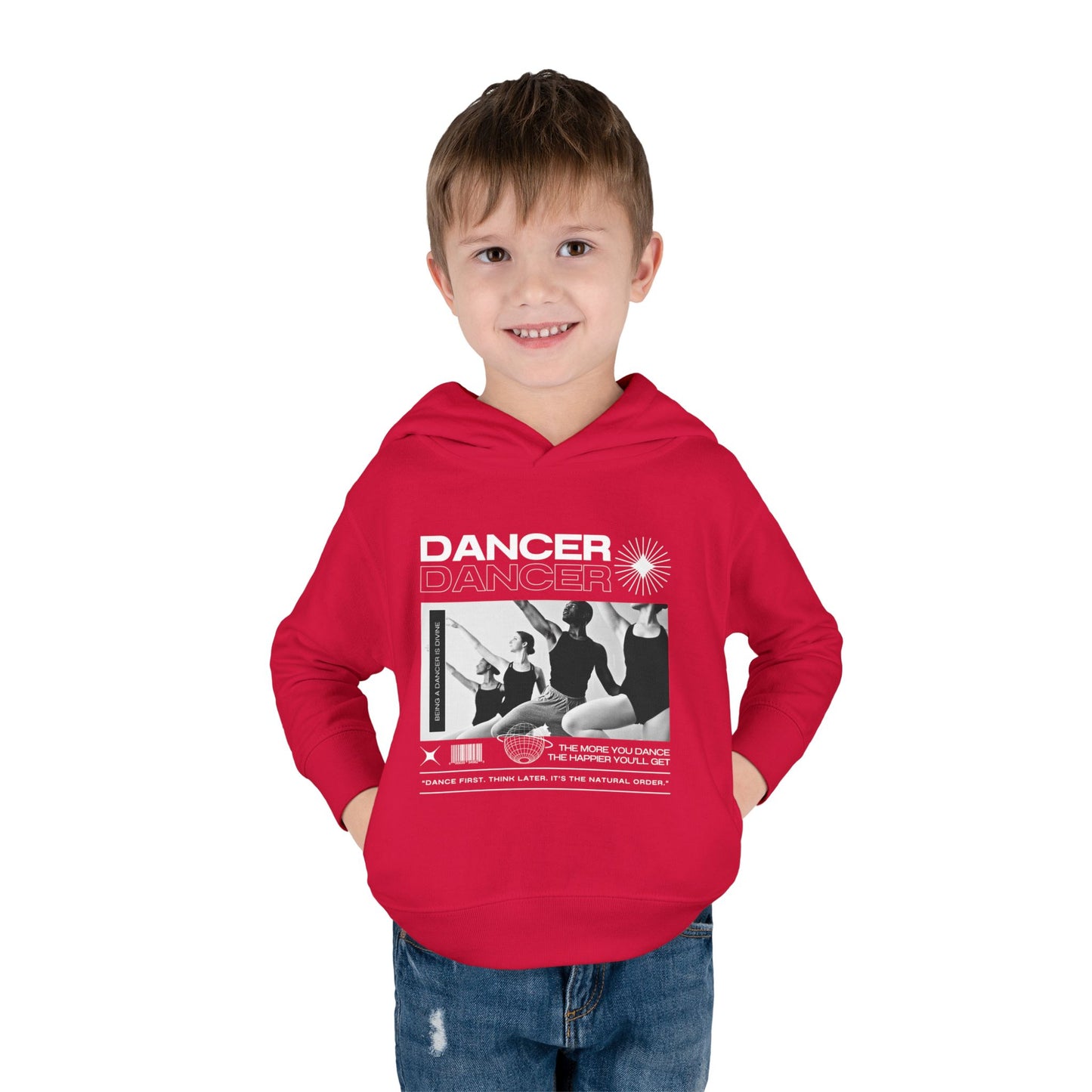 “Dancer” Toddler Pullover Hoodie – Streetwear-Inspired Ballet Barre Graphic Sweatshirt for Kids