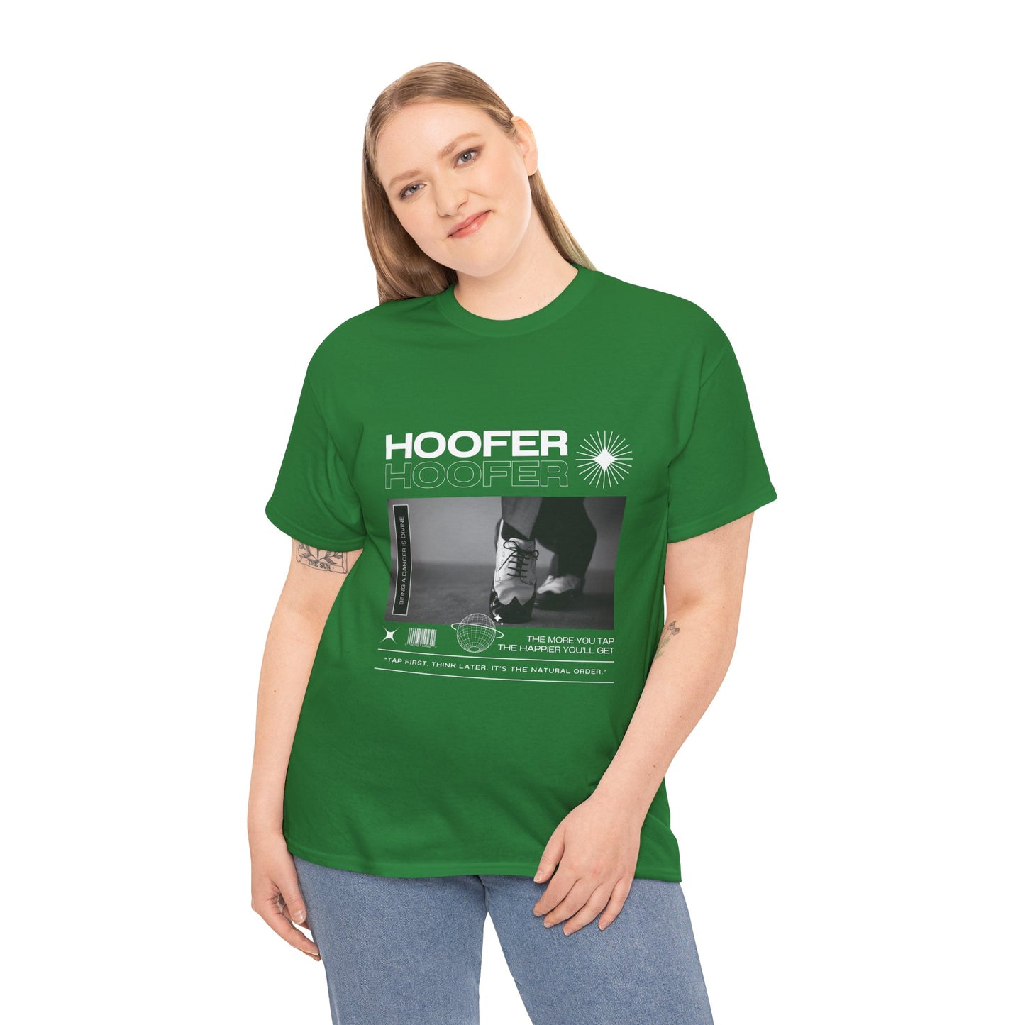 “Hoofer" Tap Dance Unisex Heavy Cotton Tee – Streetwear-Inspired Tap Shoes Graphic T-Shirt for Dancers