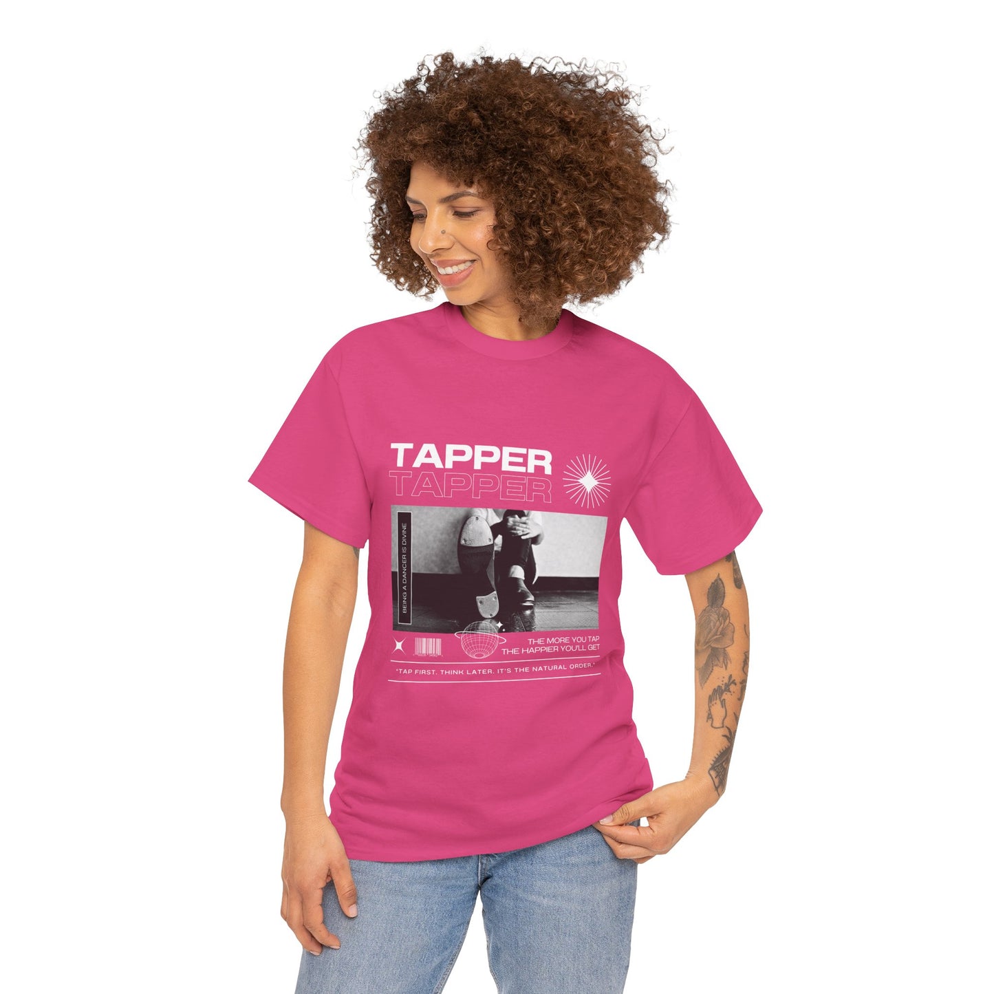 “Tapper” Tap Dance Unisex Heavy Cotton Tee – Streetwear-Inspired Tap Shoes Graphic T-Shirt for Dancers