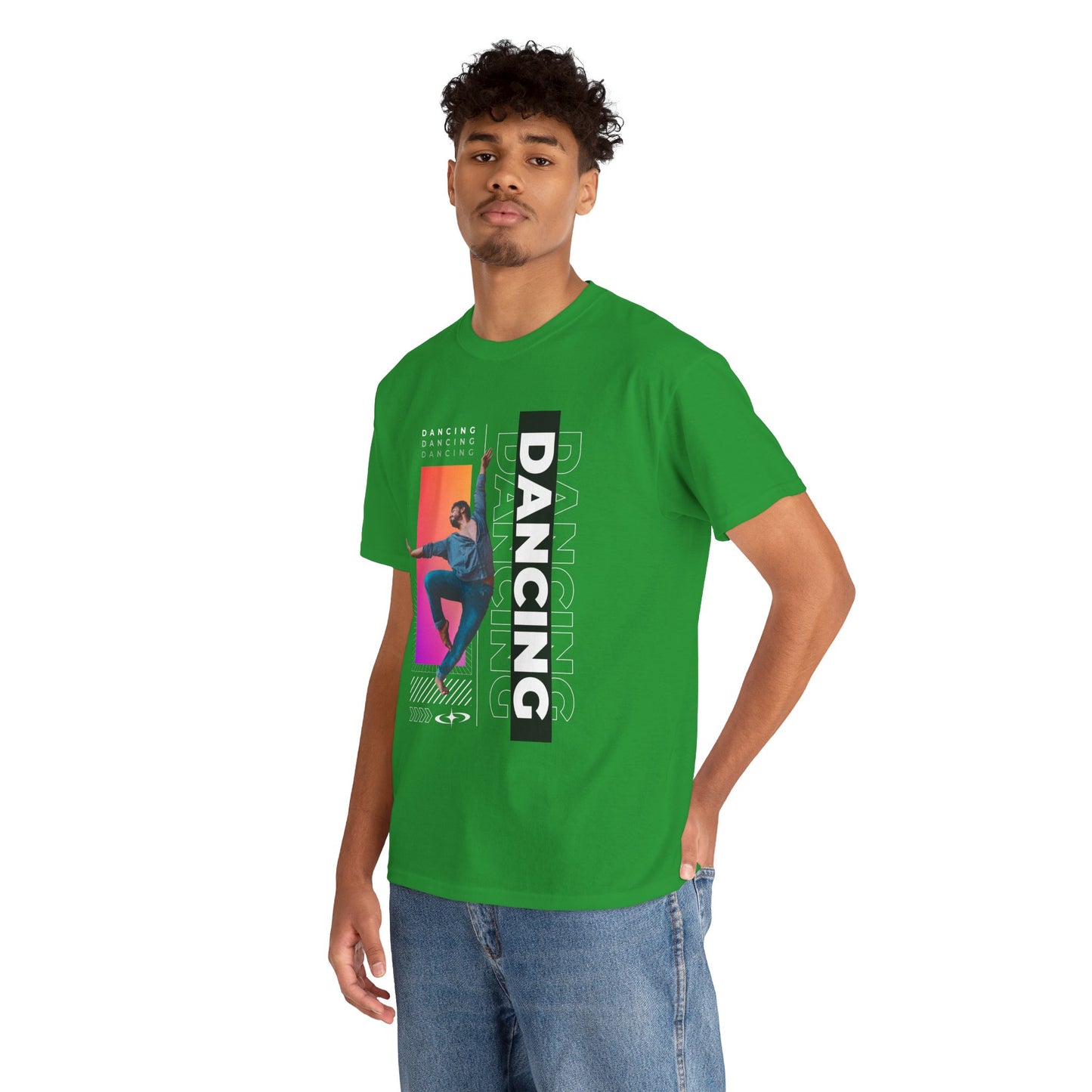 “Dancing” Streetwear-Inspired Male Dancer Unisex Heavy Cotton Tee – Urban Dance Graphic T-Shirt for Performers and Dance Lovers