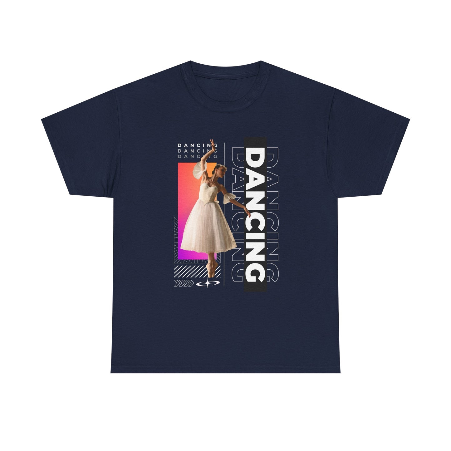 “Dancing” Streetwear-Inspired Female Dancer Unisex Heavy Cotton Tee – Urban Dance Graphic T-Shirt for Performers and Dance Lovers