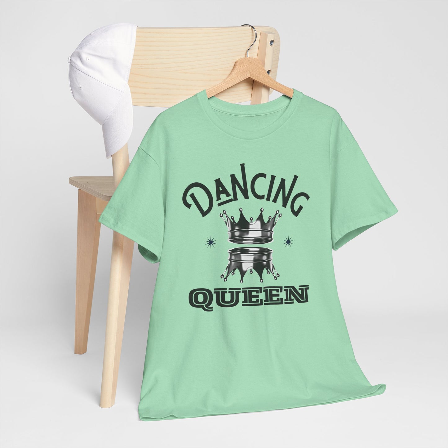 “Dancing Queen" Unisex Heavy Cotton T-Shirt with Crown Graphic – Dance-Inspired Graphic Tee for Adults & Kids
