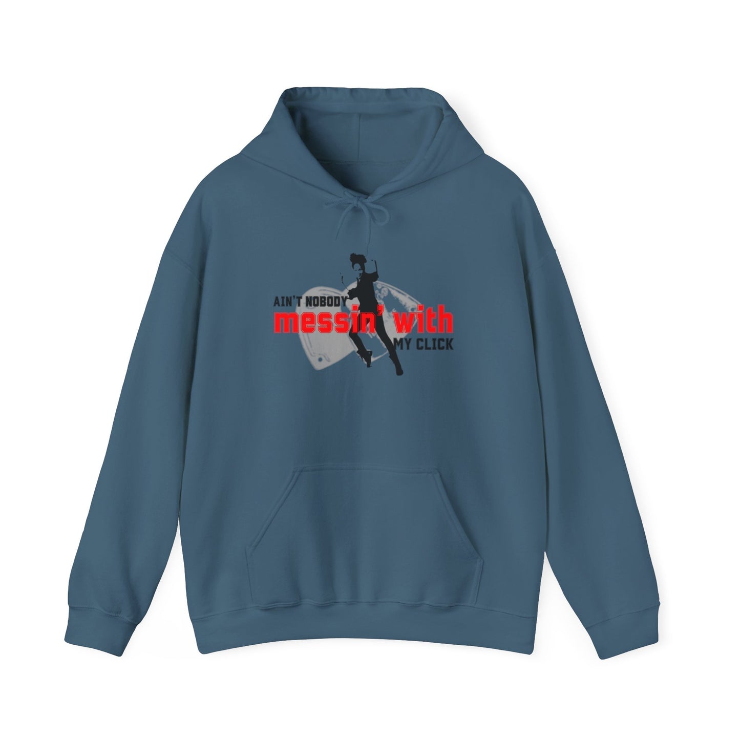 “Ain’t Nobody Messin’ with My Click” Tap Dance Graphic with Tap Shoes & Dancer | Streetwear-Inspired Tap Dancing Hoodie for Dancers - Unisex Heavy Blend™ Hooded Sweatshirt