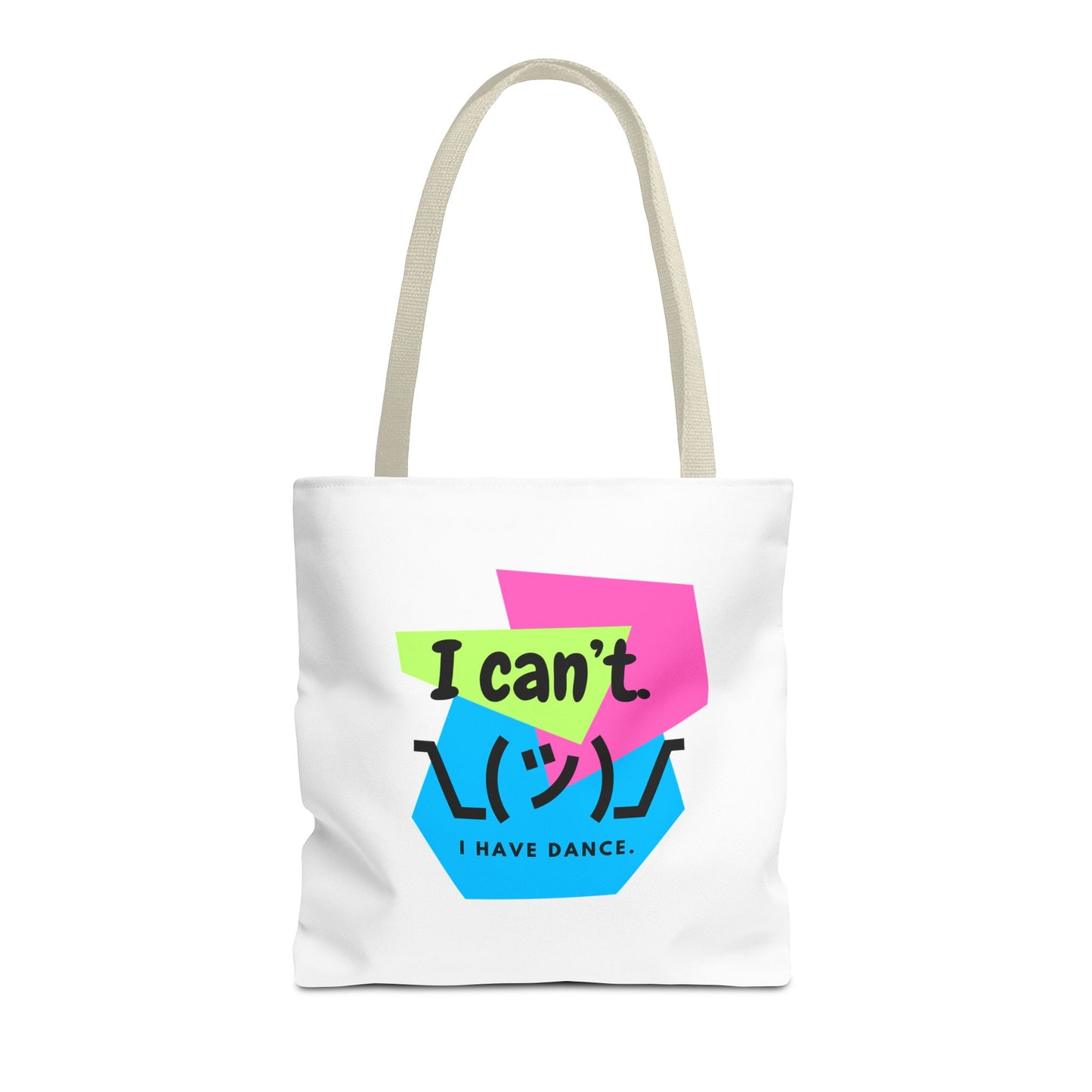 "I Can't. I Have Dance." – 80s Retro Emoji Canvas Tote Bag for Dancers | Funny Dance Quote Reusable Shoulder Bag