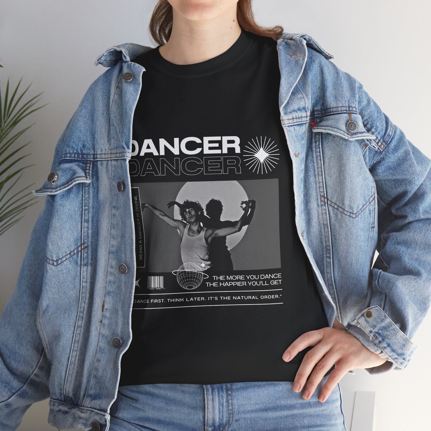"Dancer" Spotlight Contemporary Dance Graphic Unisex Heavy Cotton Tee – Streetwear-Inspired Dance T-Shirt for Performers & Dance Lovers