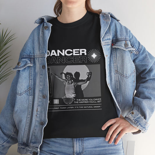 "Dancer" Spotlight Contemporary Dance Graphic Unisex Heavy Cotton Tee – Streetwear-Inspired Dance T-Shirt for Performers & Dance Lovers