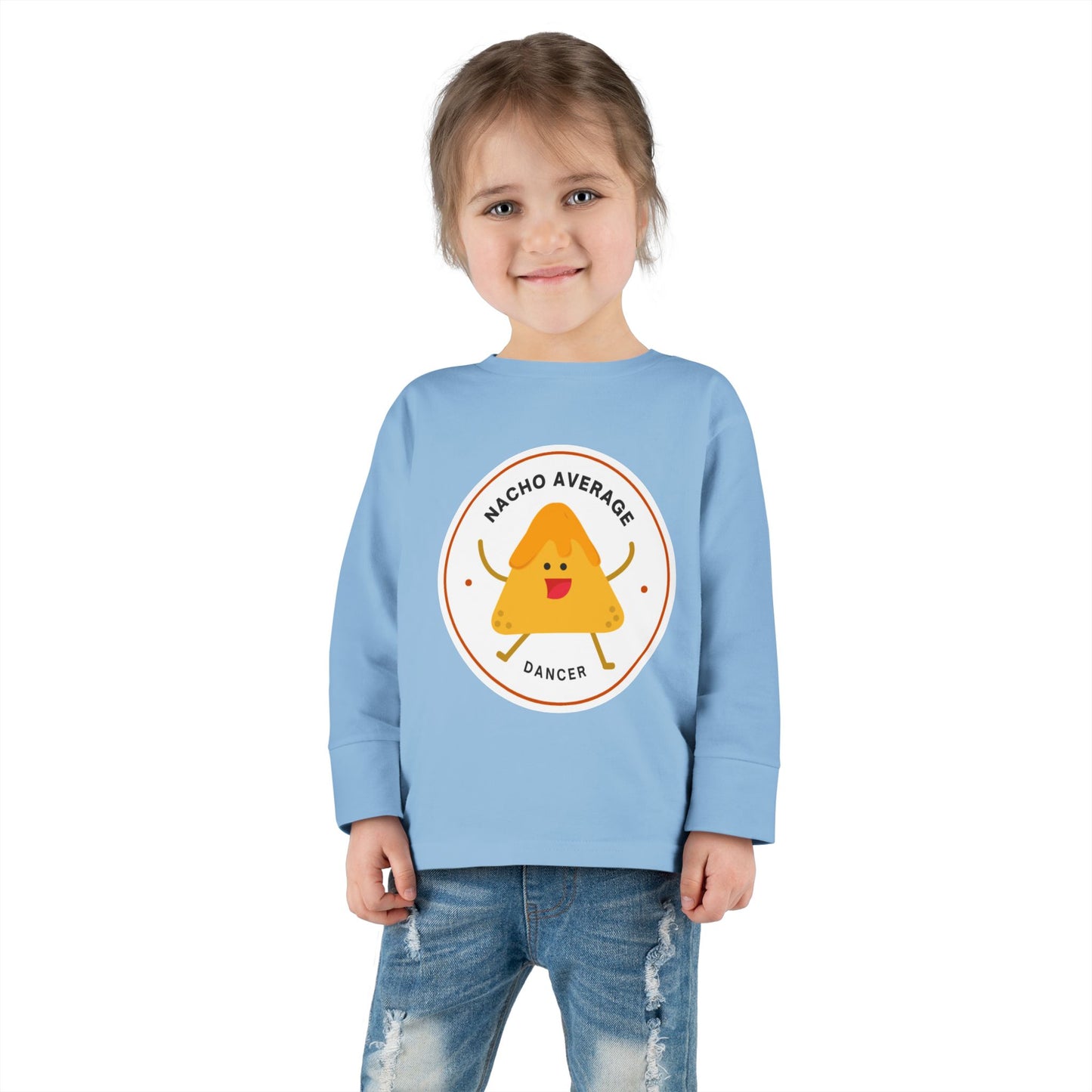 "Nacho Average Dancer" Toddler Dance T-Shirt – Cute Nacho Graphic Long Sleeve Tee for Kids