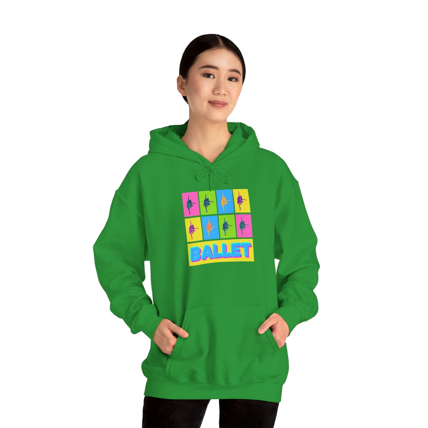 “Ballet” Pop Art Inspired Design with Ballet Dancer Graphics | Streetwear Ballet Hoodie for Dance Lovers - Unisex Heavy Blend™ Hooded Sweatshirt