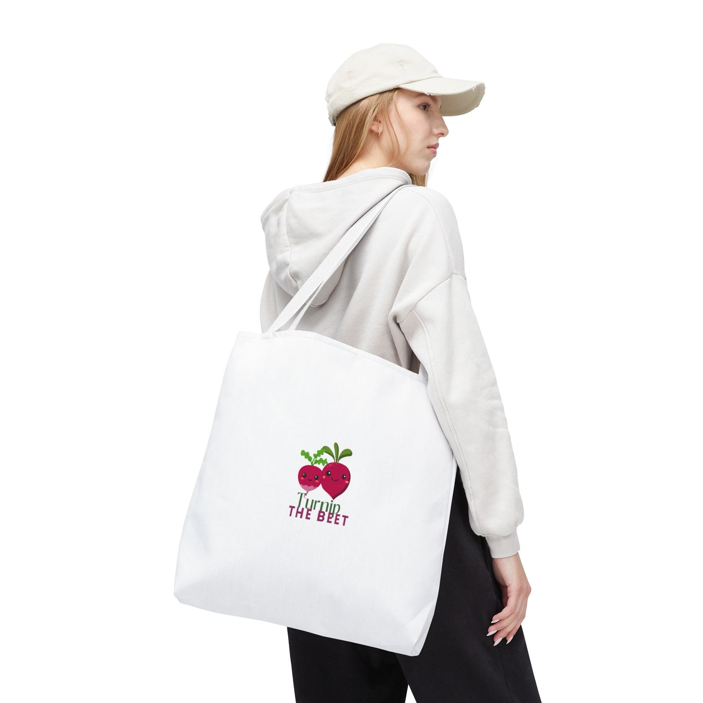 "Turnip the Beet" Canvas Tote Bag – Cute Veggie Graphic Dance-Themed Reusable Bag for Grocery Runs, Dance Class & Everyday Use