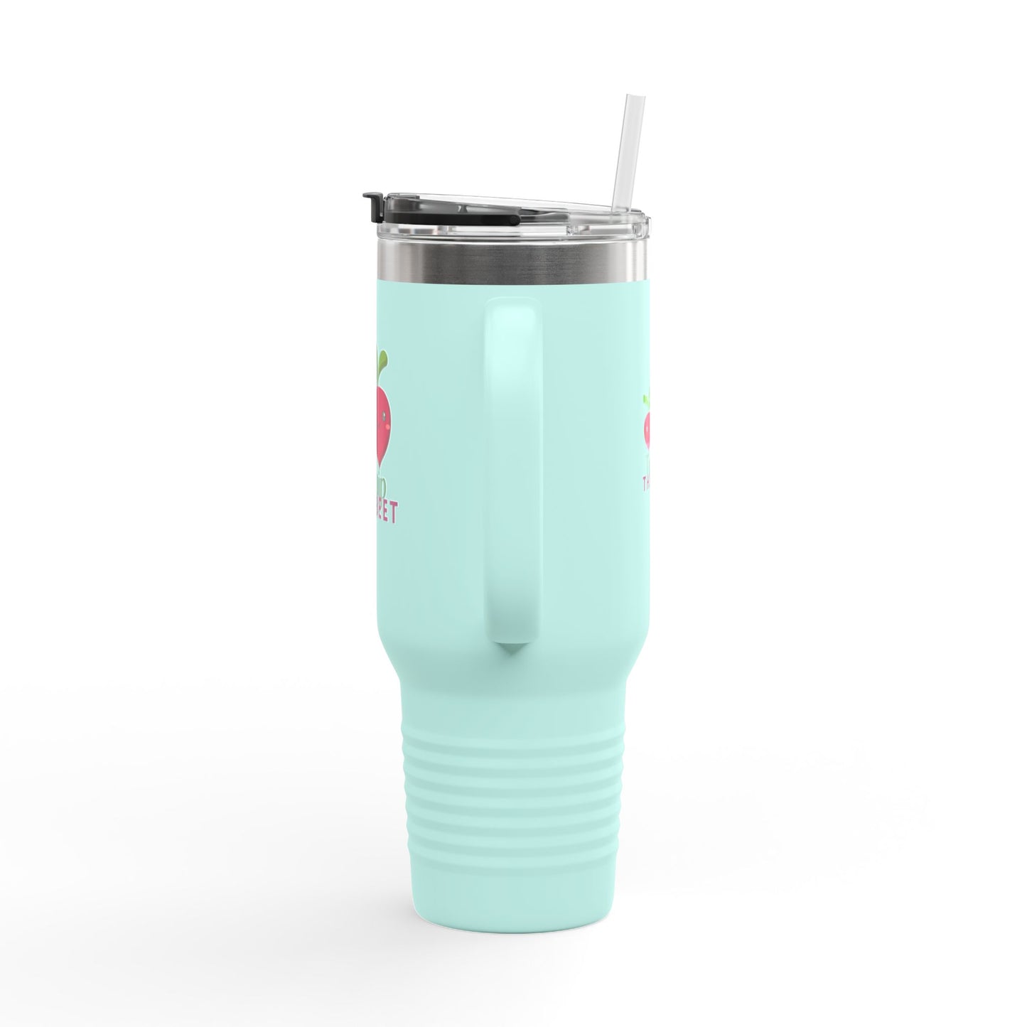 "Turnip the Beet" 40oz Insulated Travel Mug – Cute Veggie Dance Pun Tumbler for Music & Dance Lovers | Jete Shop 🥬🎶✨