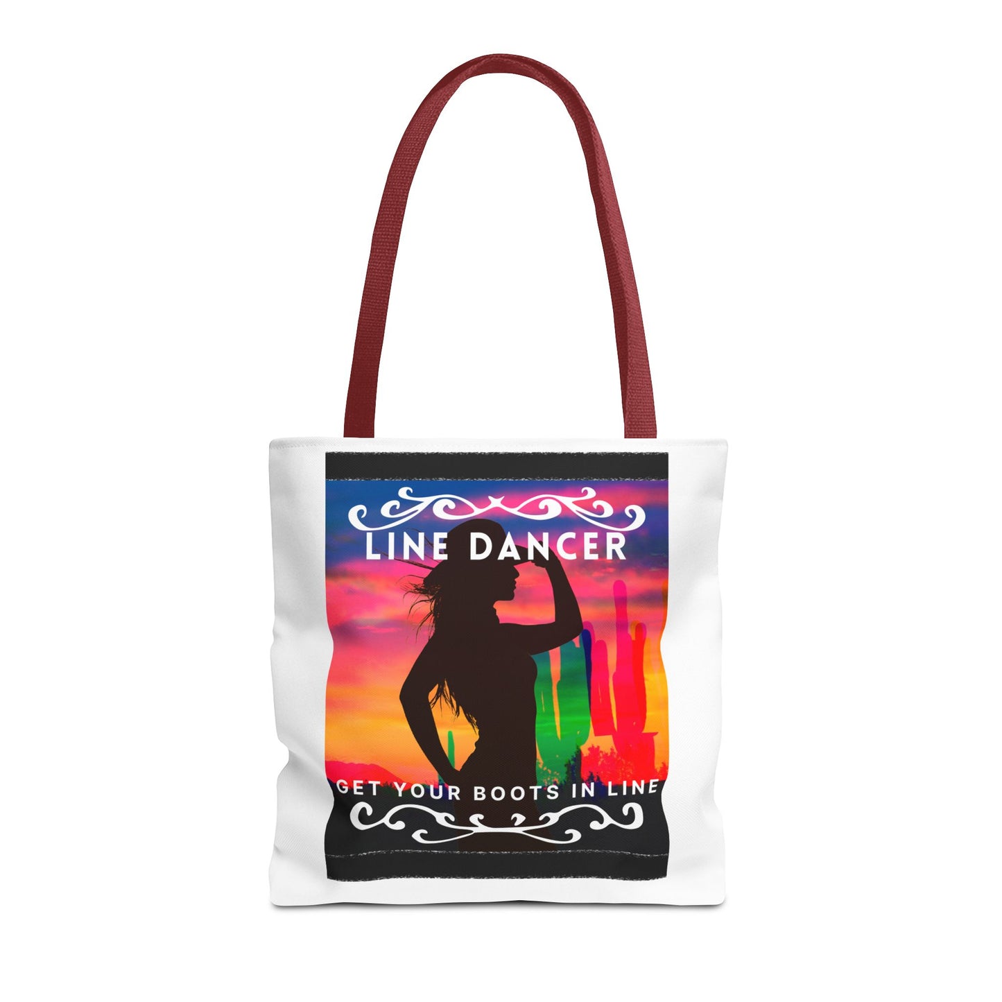 "Line Dancer, Boots on the Ground” Canvas Tote Bag – Cowgirl Graphic | Western Dance Bag for Country Lovers & Line Dancing Fans