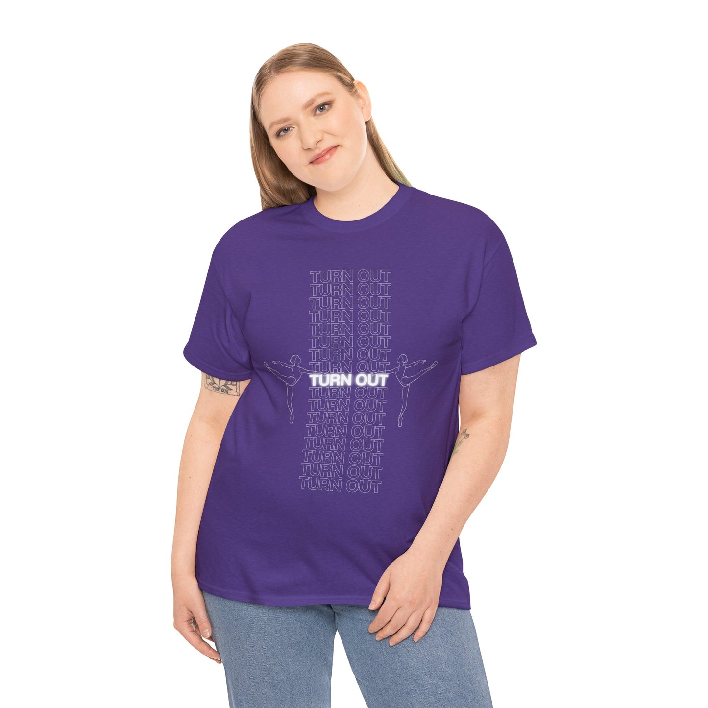 "Turn Out" Ballerina Graphic Unisex Heavy Cotton Tee – Ballet Dance T-Shirt for Dancers & Dance Enthusiasts