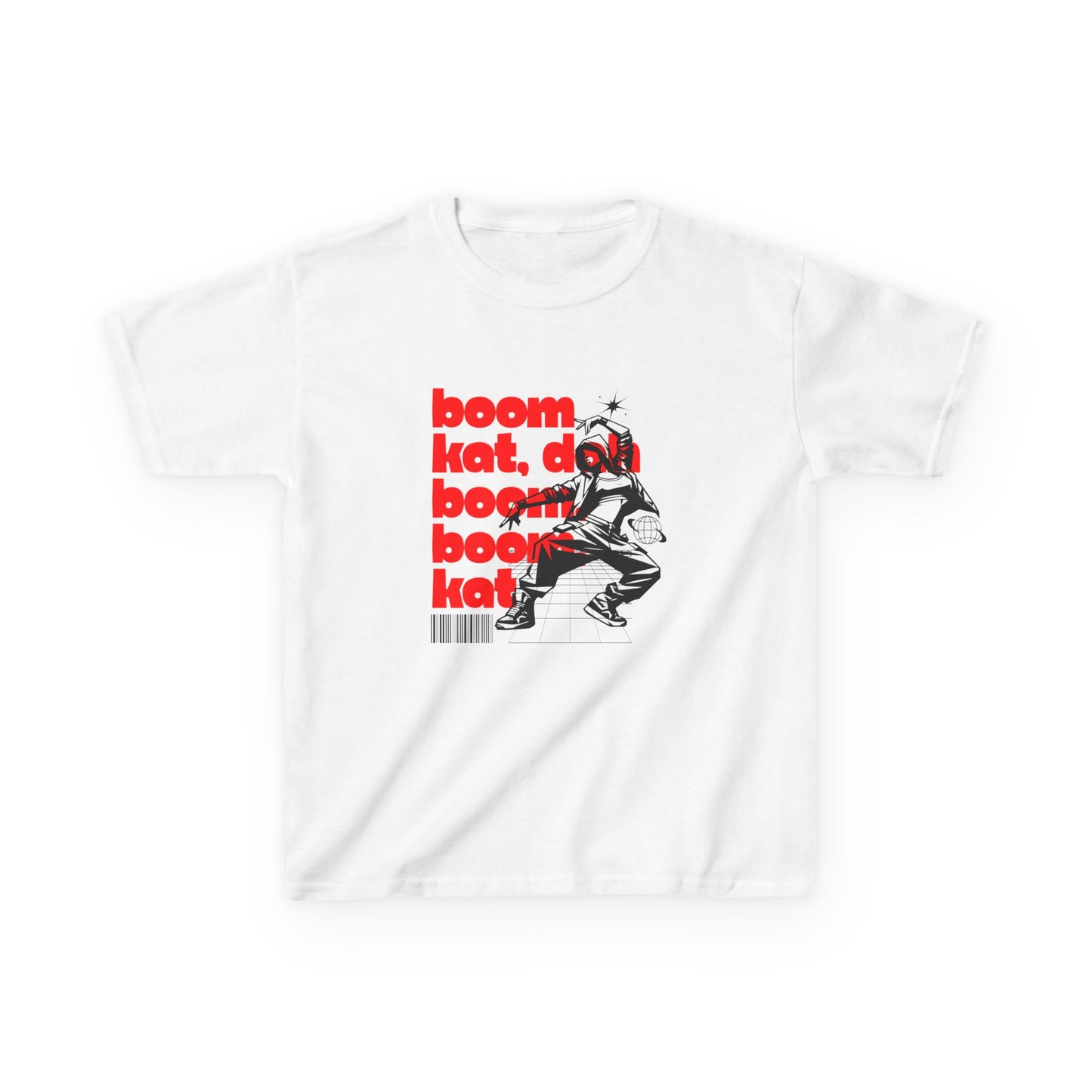“Boom Kat Youth Short Sleeve Dance T-Shirt – Bold Streetwear-Inspired Graphic Tee for Kids