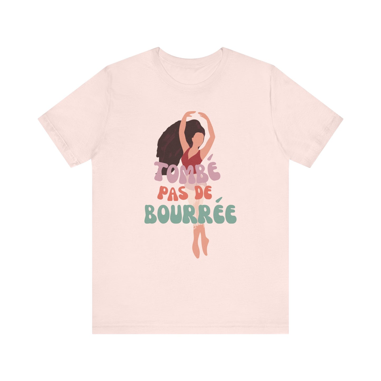 “Tombé Pas de Bourrée” T-Shirt – Ballet Dance Phrase Unisex Garment-Dyed Tee with Elegant Dancer Graphic