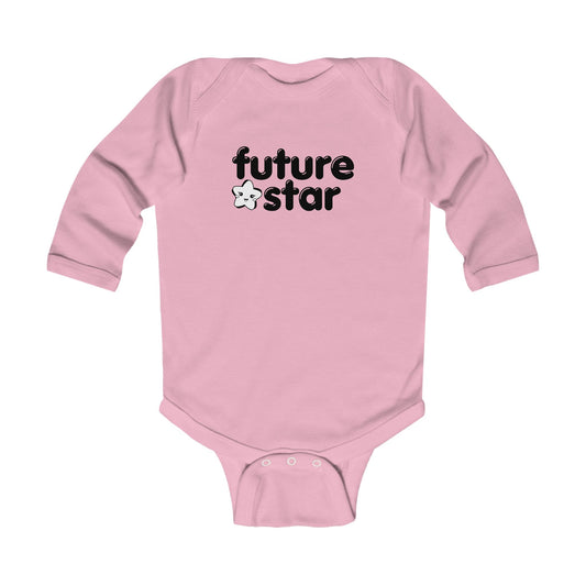 "Future Star” Infant Long Sleeve Bodysuit - Cute Danced-Themed Baby One-Piece for Little Performers and Rising Stars