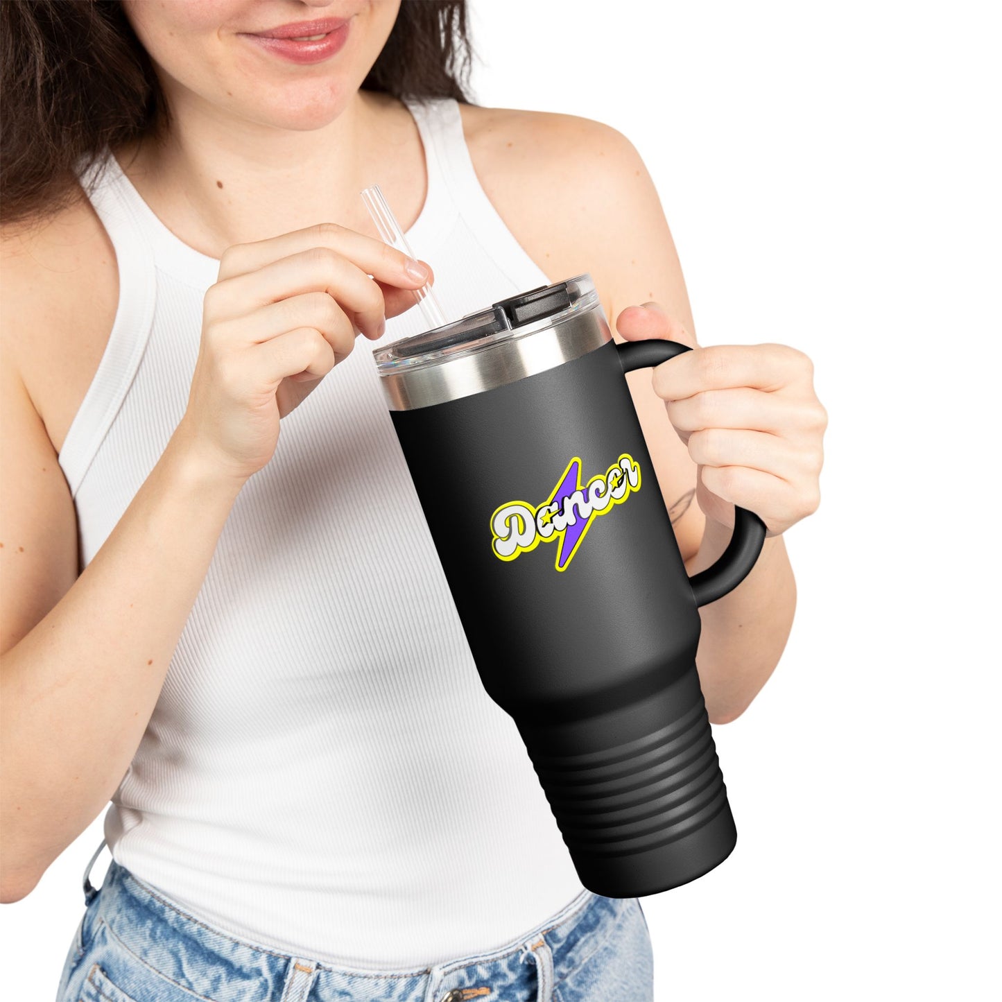 "Dancer" Superhero 40oz Insulated Travel Mug – Bold Stainless Steel Tumbler for Dance Lovers