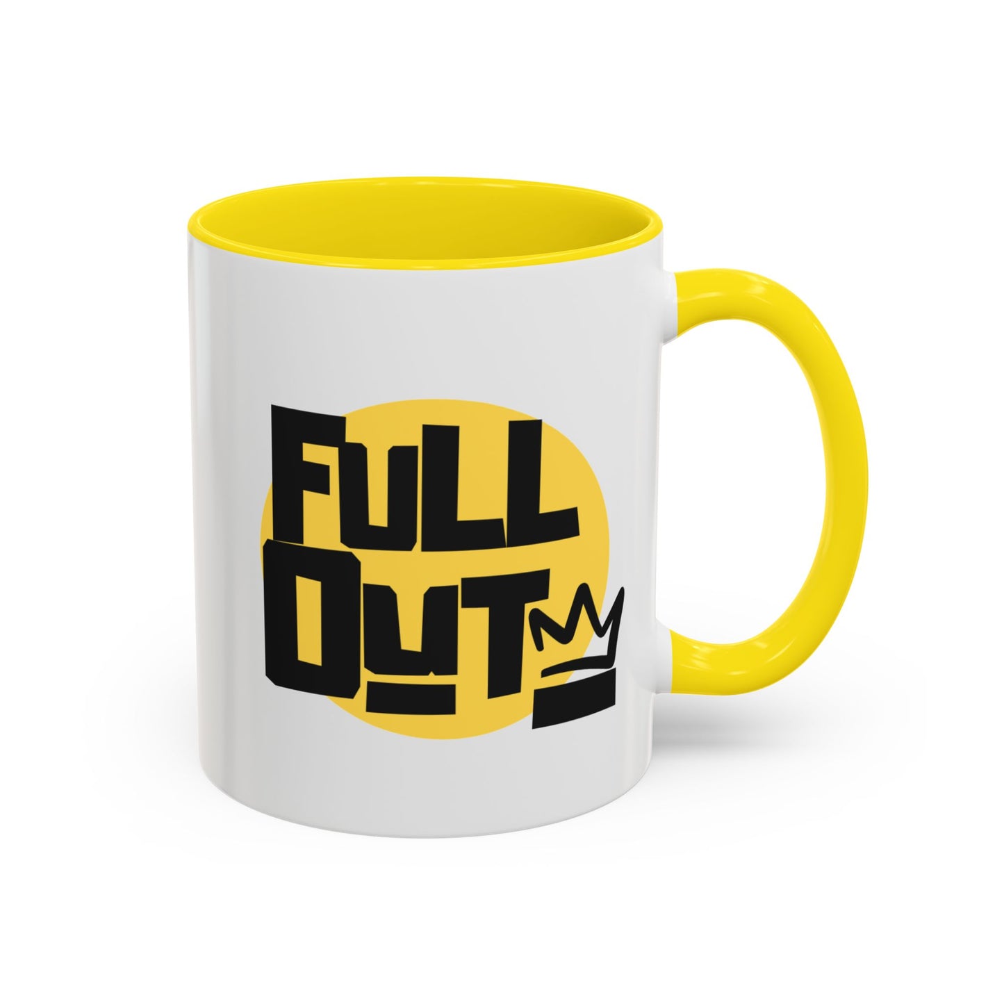 "Full Out" Accent Coffee Mug – Streetwear Dance Mug with Crown Graphic for Dancers