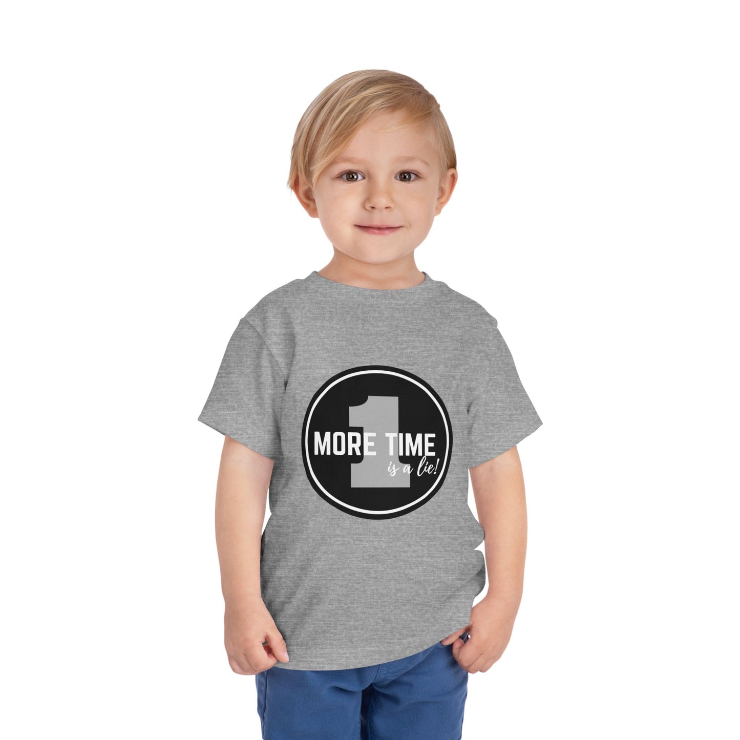 "One More Time Is a Lie" Toddler Dance T-Shirt – Bold Emblem Graphic Short Sleeve Tee for Kids