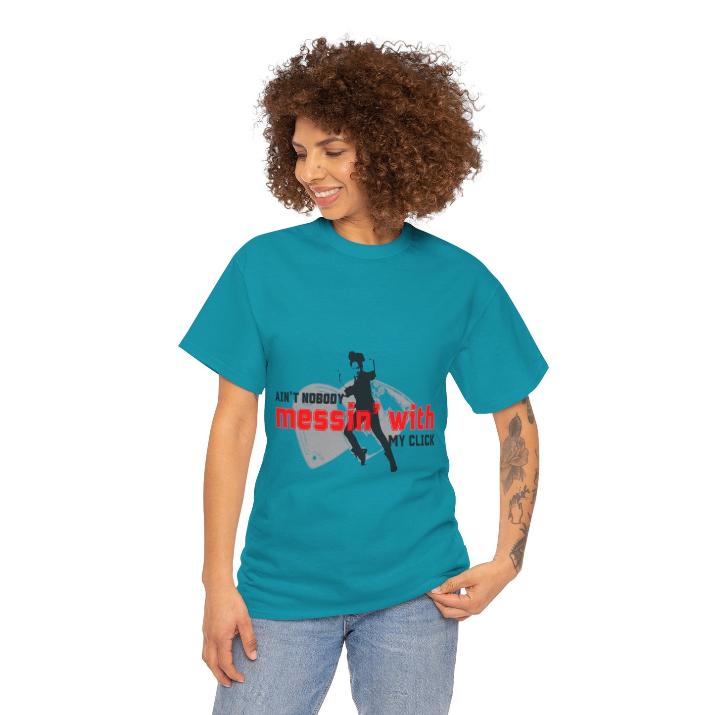 "Ain’t Nobody Messin’ With My Click" Tap Dance Tee – Unisex Heavy Cotton T-Shirt with Taps & Dancer Graphic