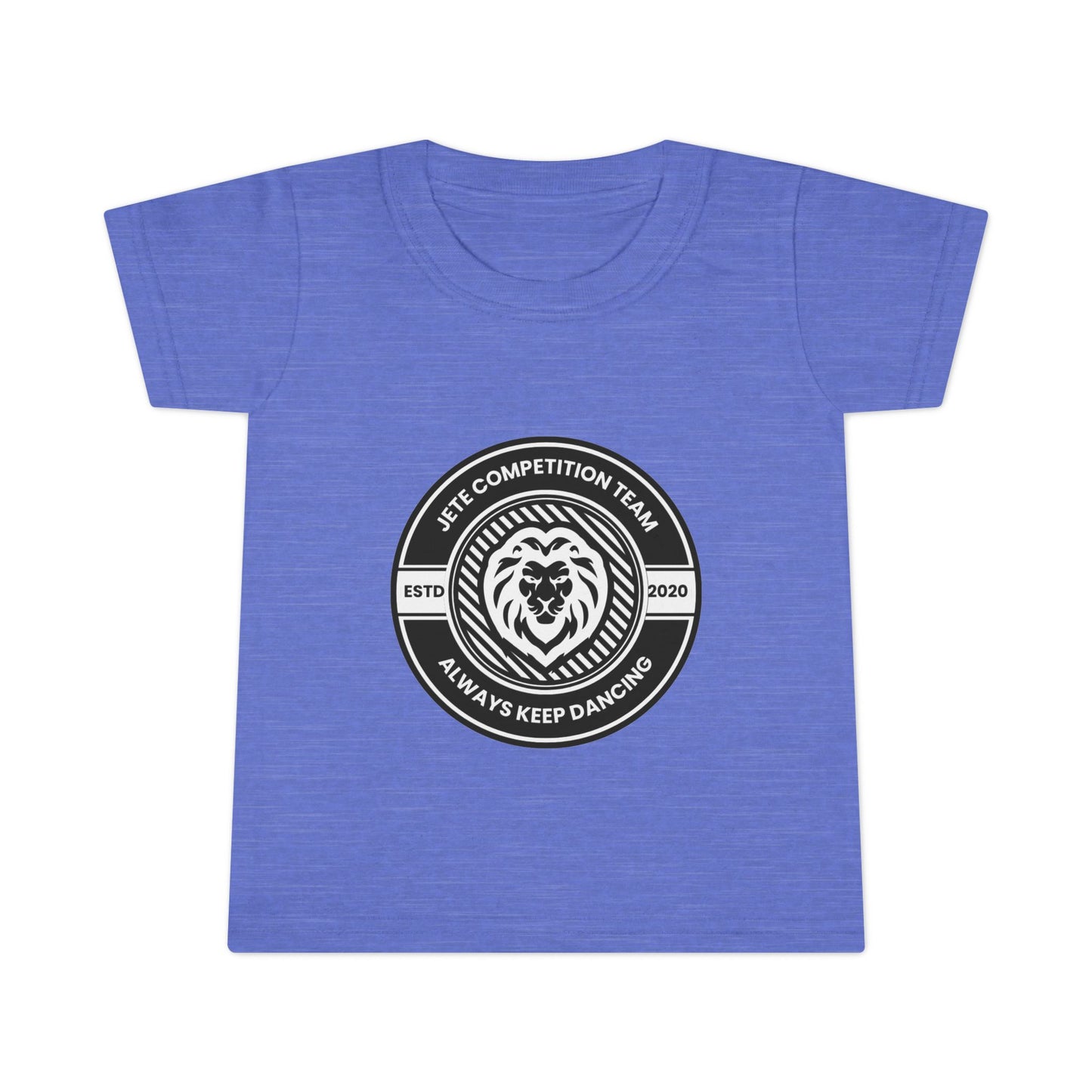 "Jeté Competition Team – Always Keep Dancing" Toddler Dance T-Shirt – Collegiate-Inspired Emblem Graphic Short Sleeve Tee for Kids