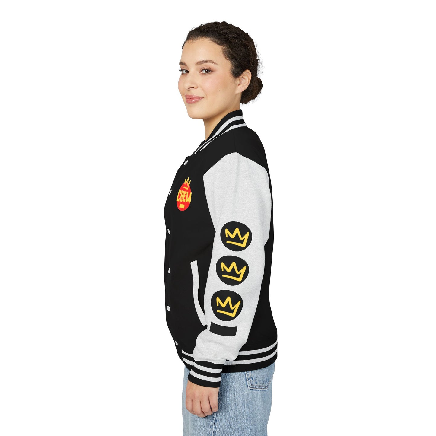 Full Out Premium Collection Letterman Jacket β Unisex Heavyweight Varsity Jacket with "Full Out" Back Graphic and "Crew" Front Design