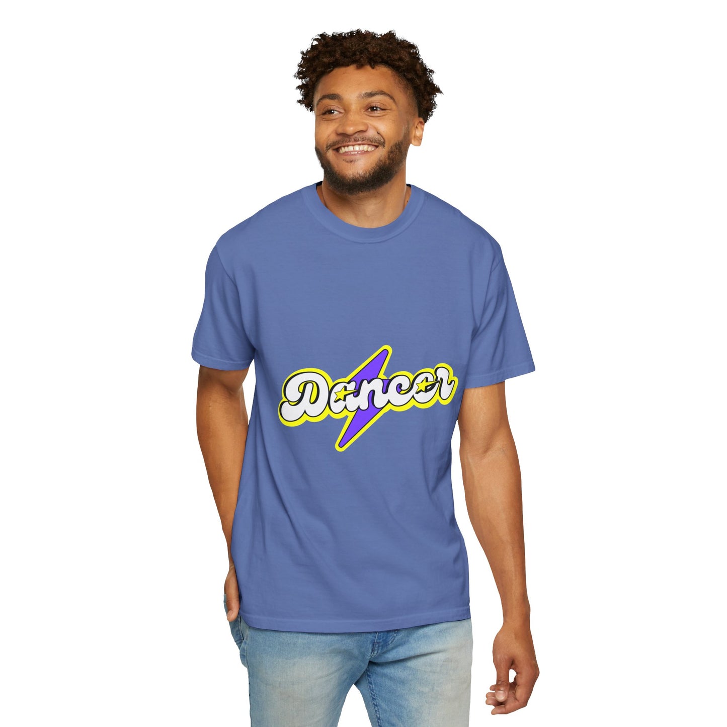 "Dancer" Unisex Garment-Dyed T-Shirt – Superhero-Style Bold Graphic Tee – Dance Power Shirt for Performers & Movers