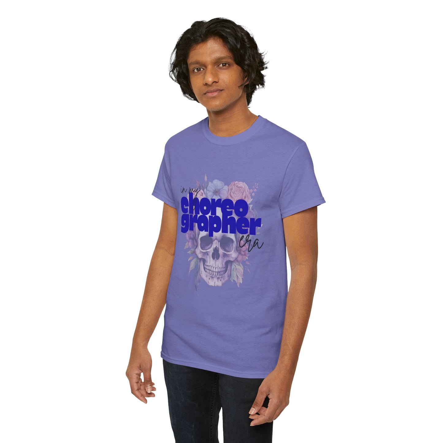 "In My Choreographer Era" Skull Floral Tee – Unisex Heavy Cotton Dance T-Shirt with Cool Gothic Graphic