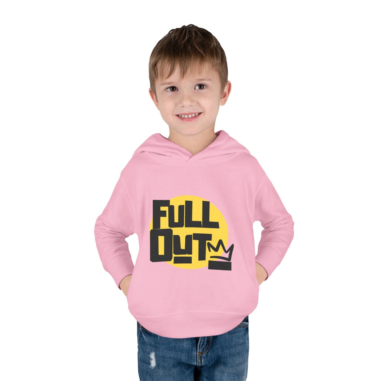 "Full Out" Toddler Pullover Hoodie – Bold Streetwear-Inspired Dance Graphic Fleece Sweatshirt for Kids