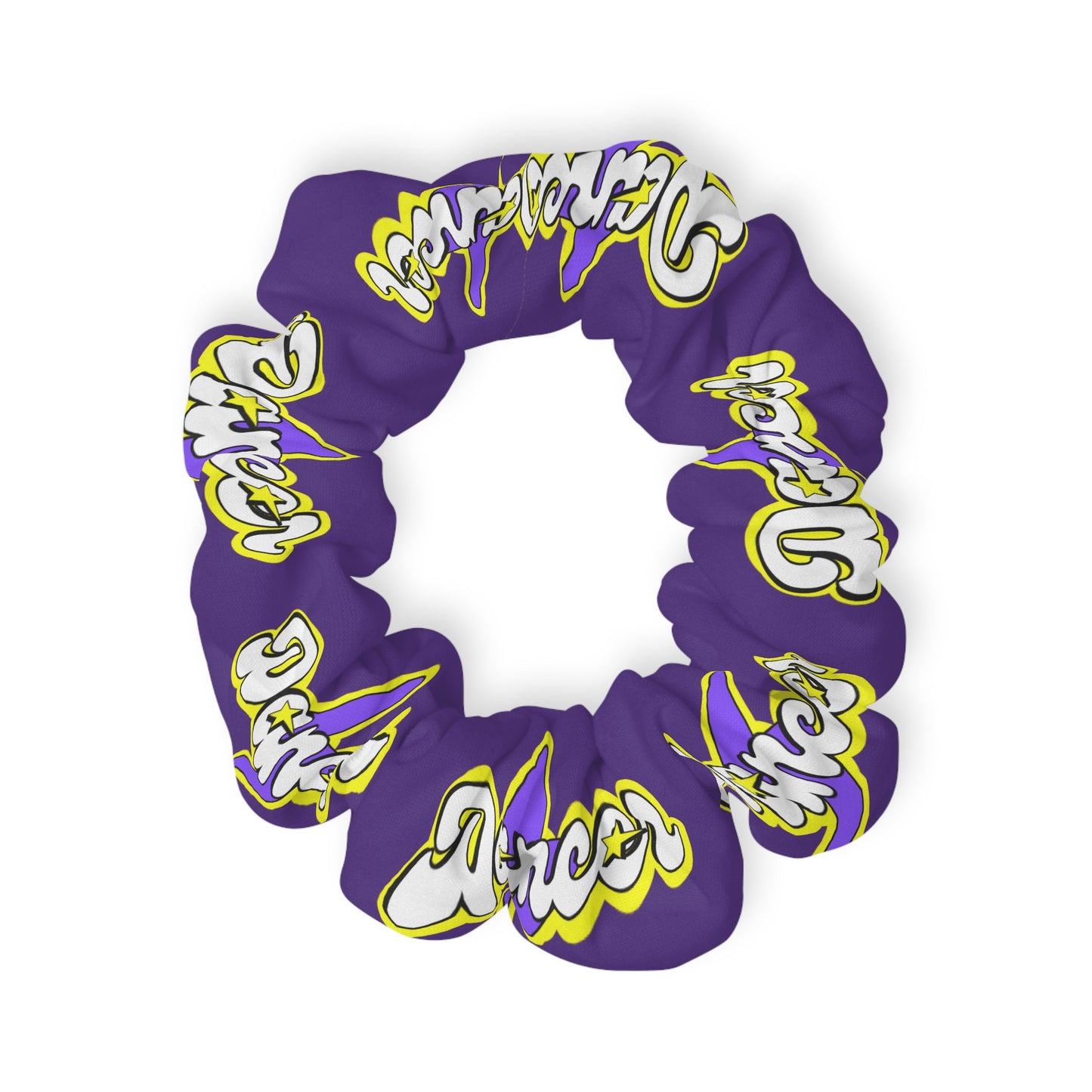 “Dancer” Scrunchie – Superhero-Inspired Dance Hair Accessory with Bold Graphic for Performers