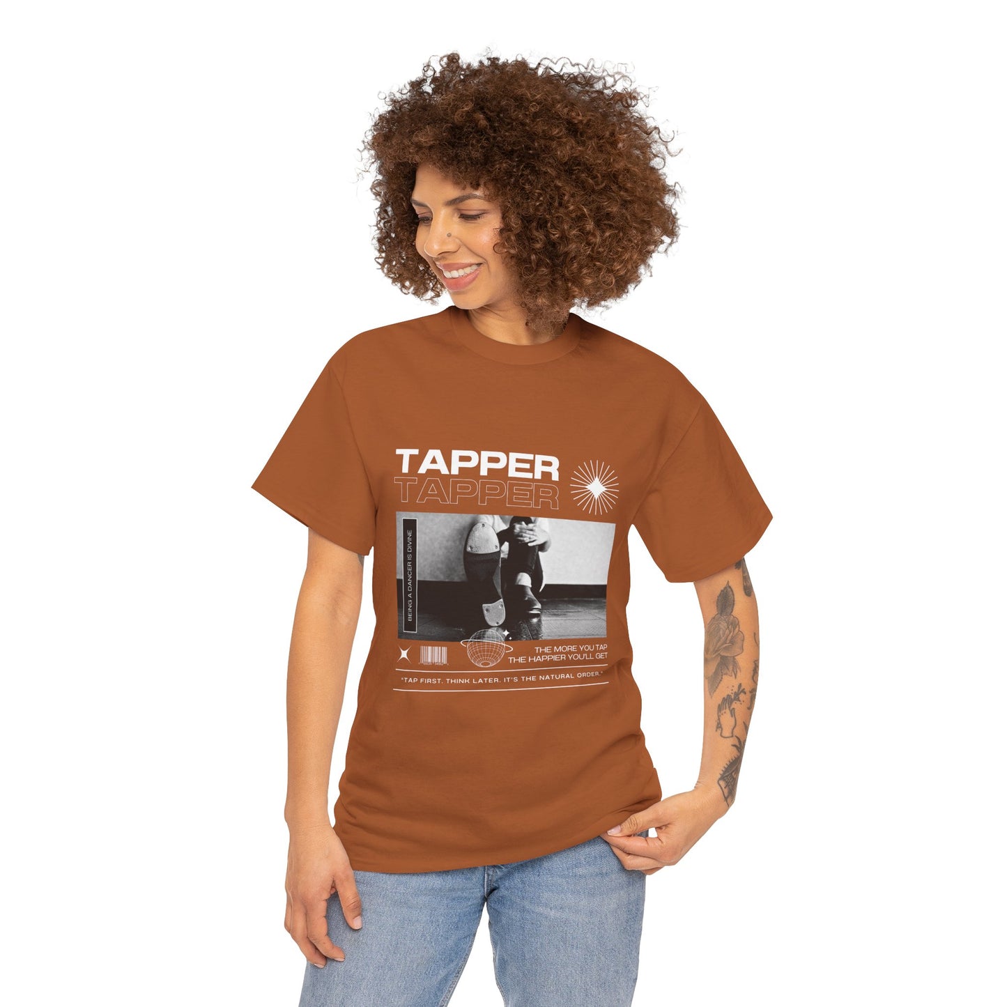 “Tapper” Tap Dance Unisex Heavy Cotton Tee – Streetwear-Inspired Tap Shoes Graphic T-Shirt for Dancers