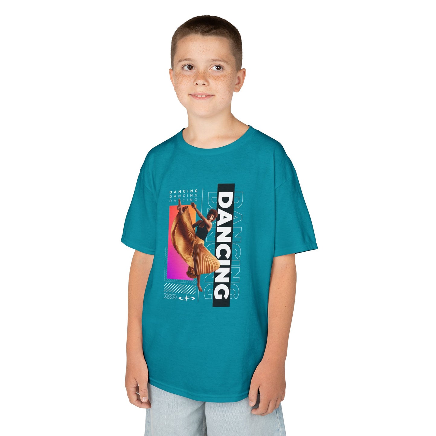 "Dancing" Youth Short Sleeve T-Shirt – Streetwear-Inspired Female Dancer Graphic – Stylish Dance Apparel for Kids
