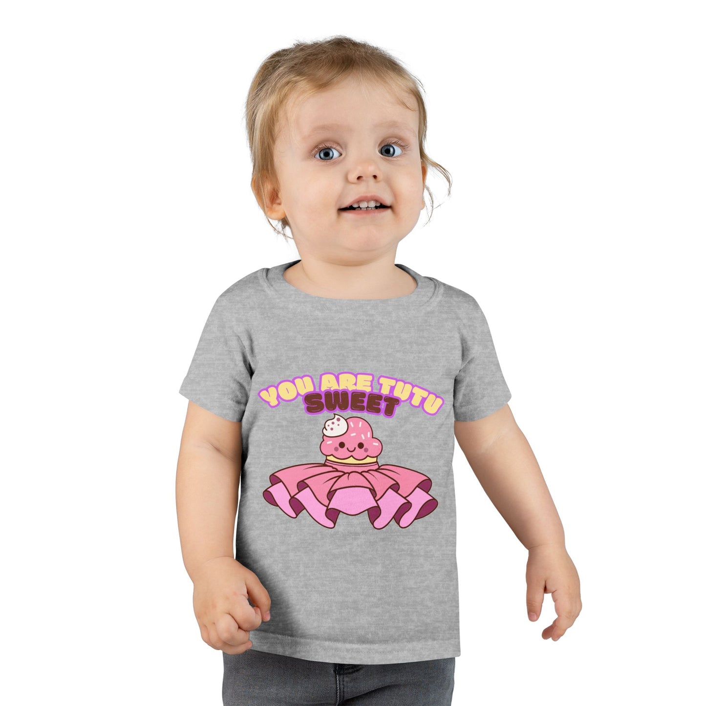 "You Are Tutu Sweet" Toddler Dance T-Shirt – Kawaii Cupcake in Tutu Graphic Short Sleeve Tee for Kids