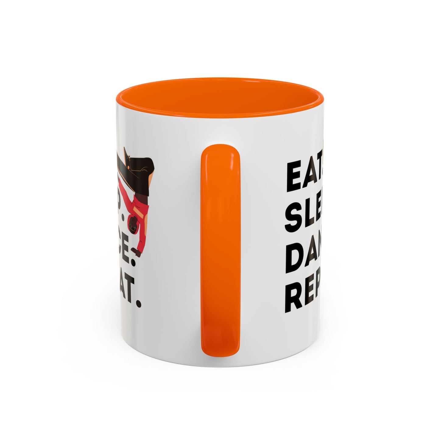 "Eat Sleep Dance Repeat" Accent Coffee Mug – Bold B-Boy Graphic Ceramic Mug for Hip Hop Dancers