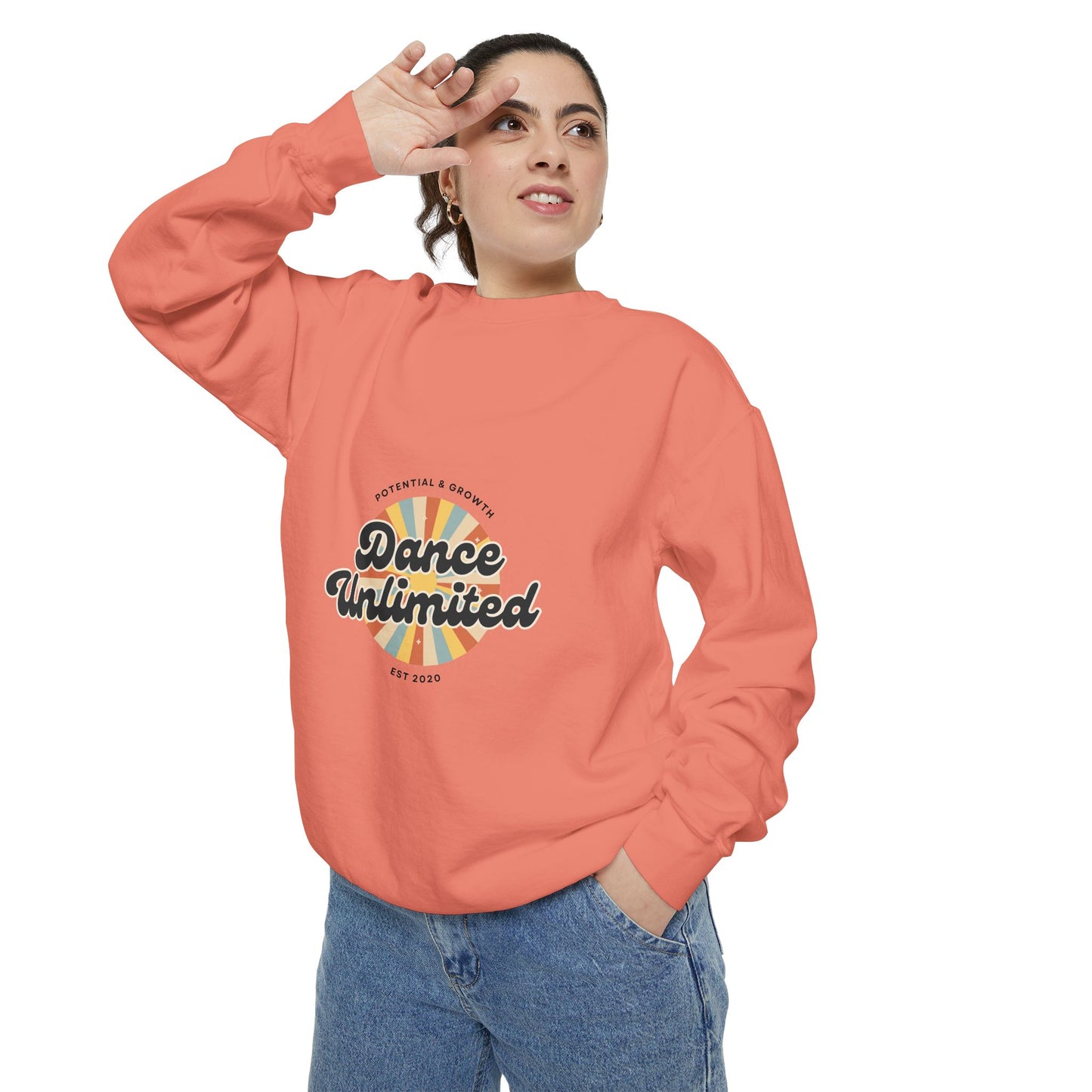 "Dance Unlimited – Potential & Growth" Unisex Lightweight Crewneck Sweatshirt – Retro-Inspired Motivational Dance Pullover for Performers & Creatives