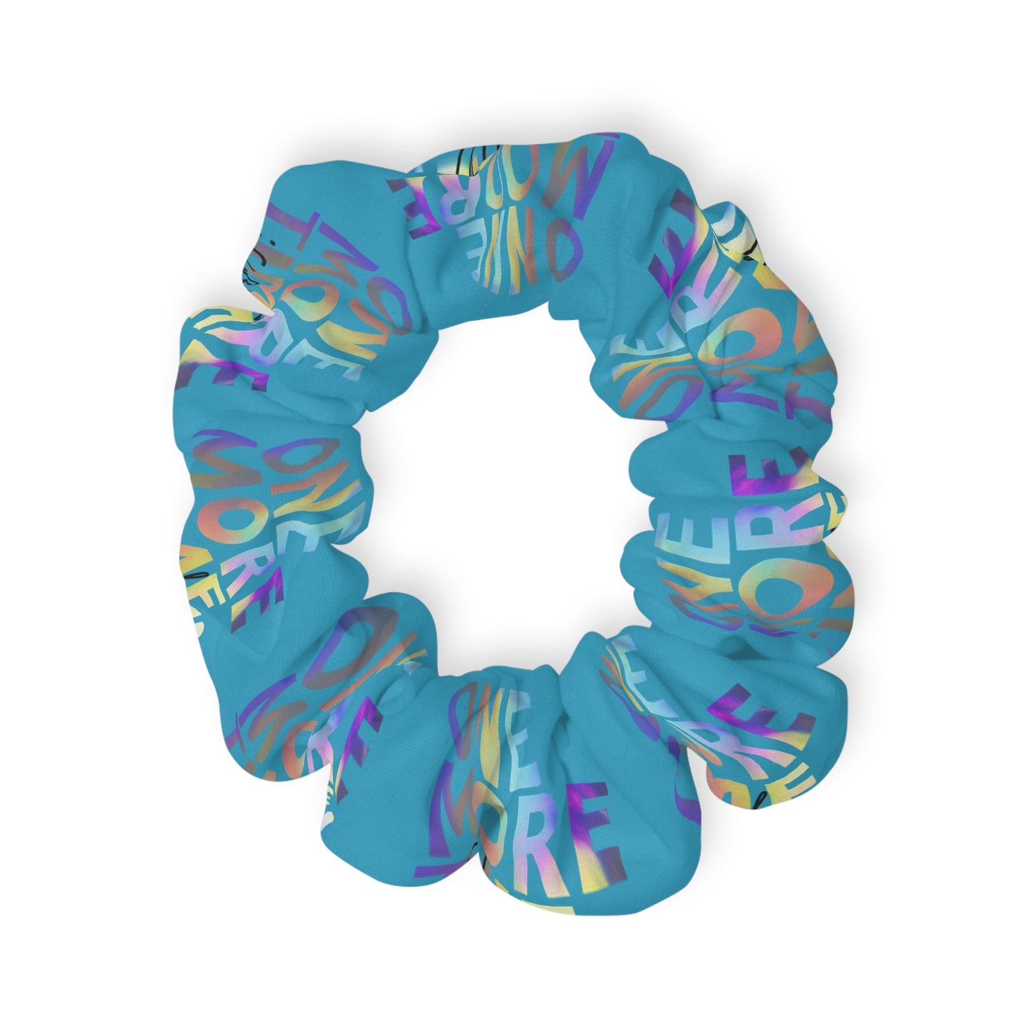 “One More Time Is a Lie” Scrunchie – Funny Dance Rehearsal Hair Accessory with Colorful Text Graphic