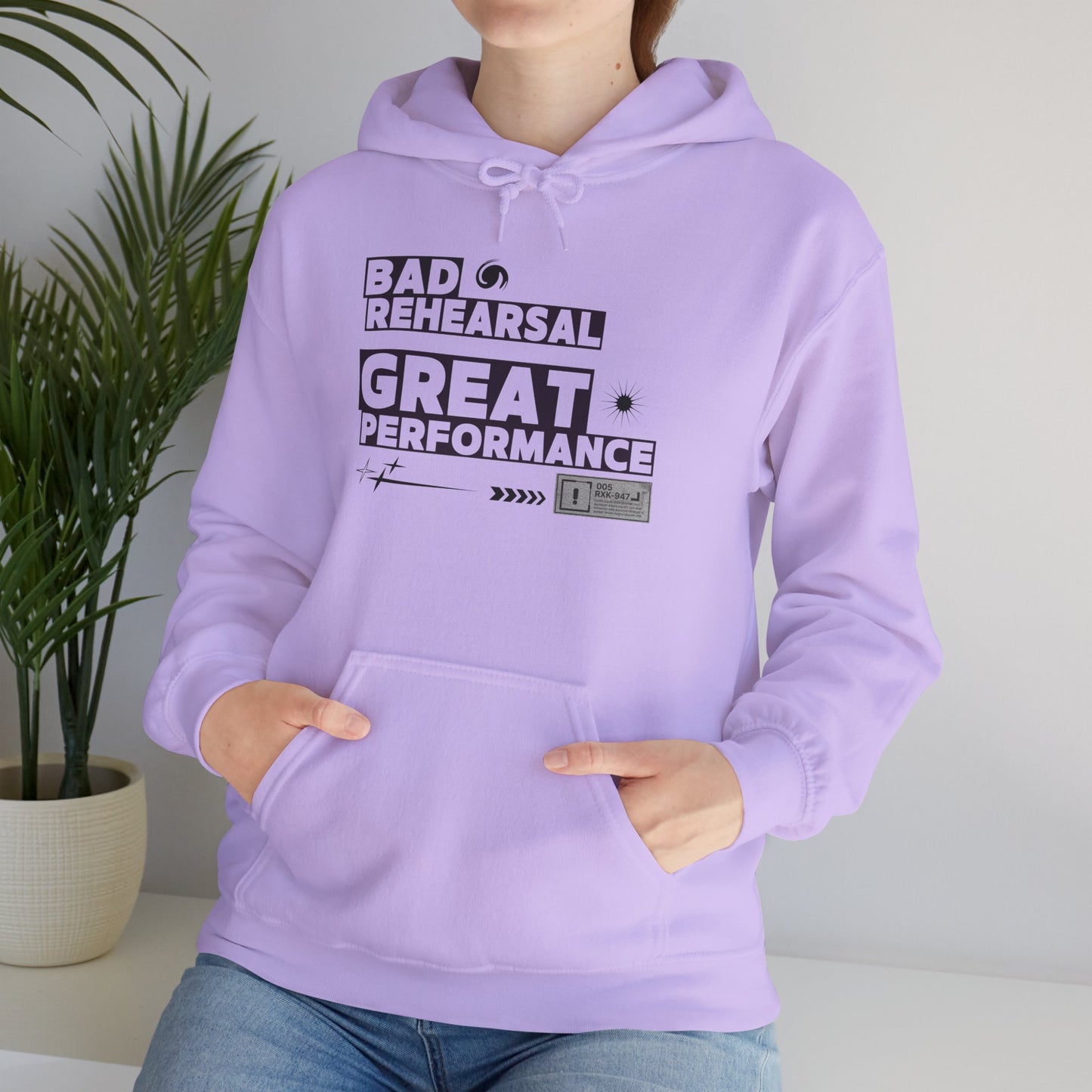 "Bad Rehearsal, Great Performance" Dance Hoodie – Unisex Heavy Blend™ Hooded Sweatshirt with Streetwear-Inspired Graphic for Performers
